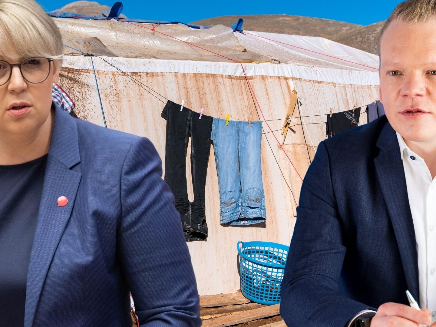 Unterschiedliche Kritik an der Diskussion rund um Zelte für Asylsuchende in Vorarlberg von Scheffknecht (NEOS, l.) und Bitschi (FPÖ, r.).