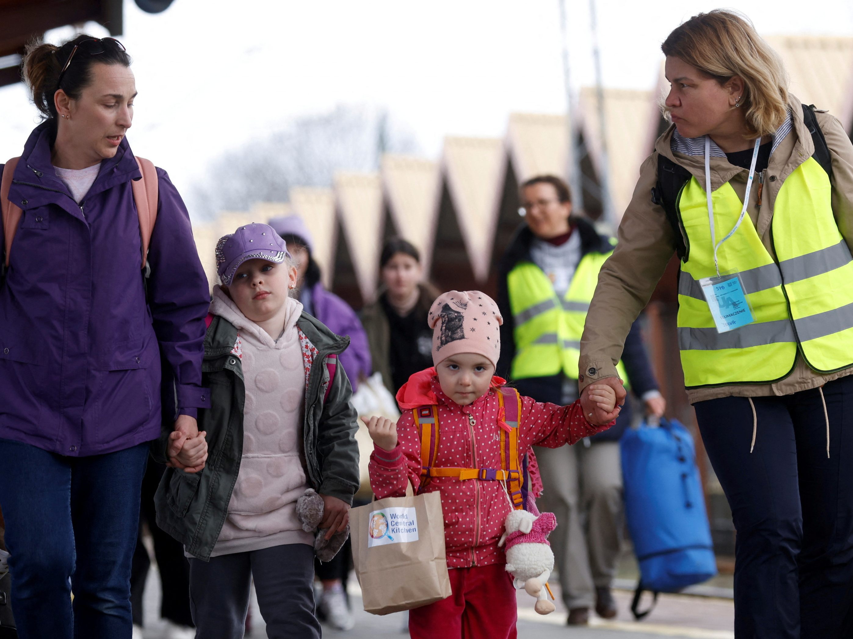 Ukrainische Flüchtlinge kommen in Deutschland an. (Reuters)