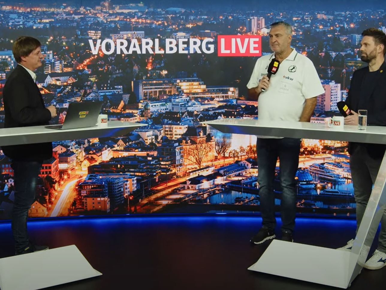 Geschäftsführer Björn Tyrner und Trainer Michael Roth am Freitag zu Gast bei "Vorarlberg LIVE".