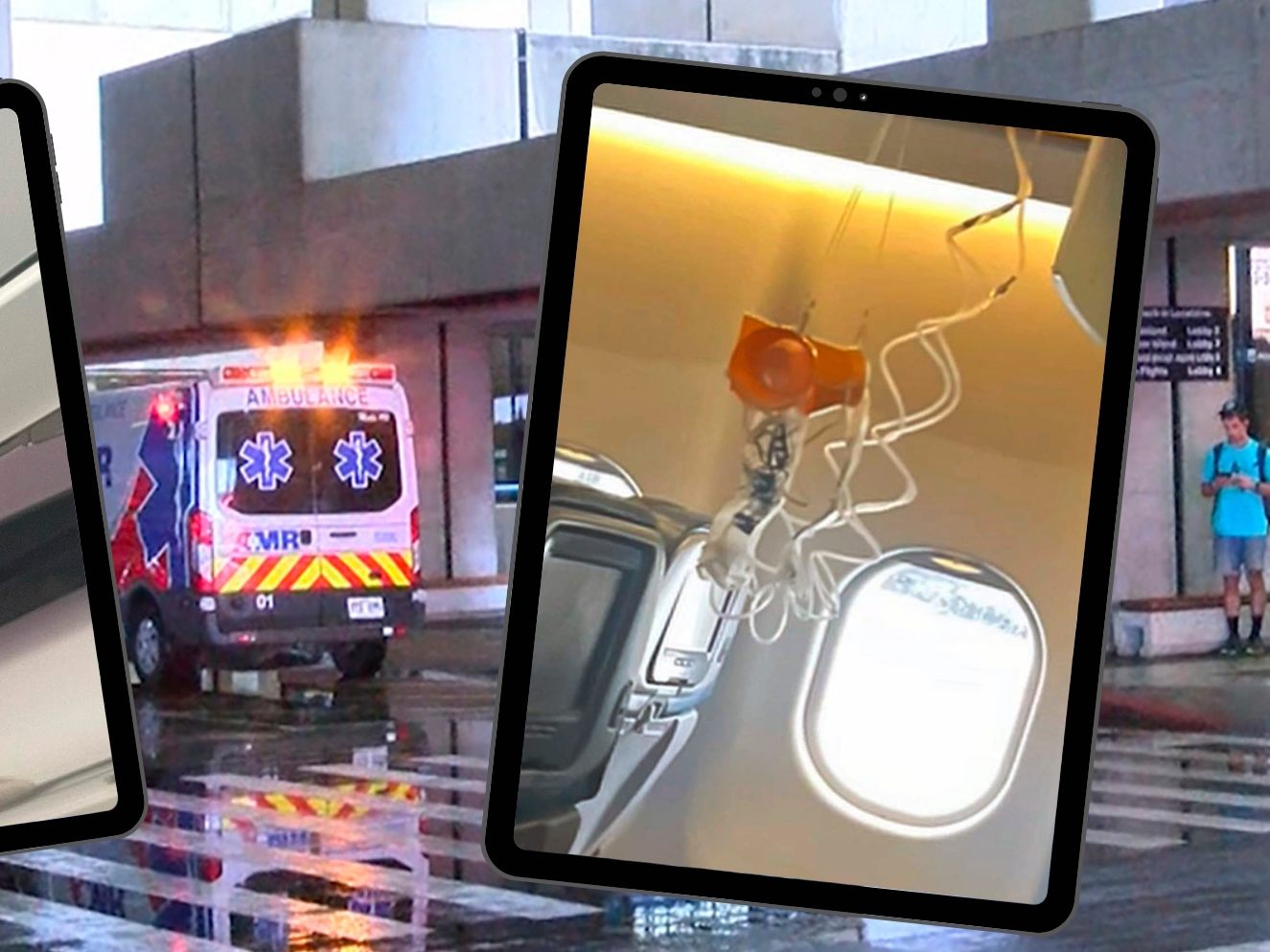 Die Passagierin Jazmin Bitanga zeigt das innere des Flugzeugs.