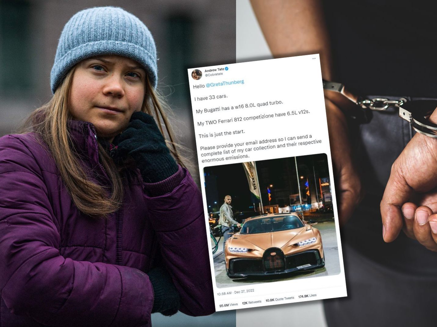 Andrew Tate konnte nach dem Twitter-Streit mit Greta Thunberg in Rumänien festgenommen werden.