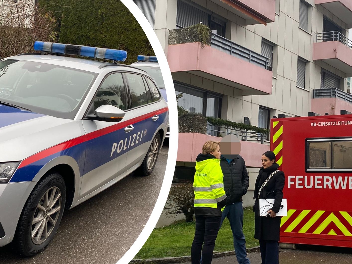 In Dornbirn findet aktuell ein größerer Einsatz von Polizei und Feuerwehr statt. Bürgermeisterin Andrea Kaufmann ist auch vor Ort.