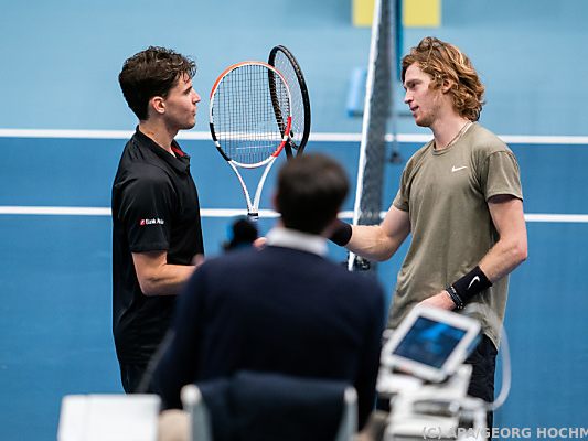 Dominic Thiem/r. und Andrej Rublew bei einem ihrer sechs Duelle/Archiv