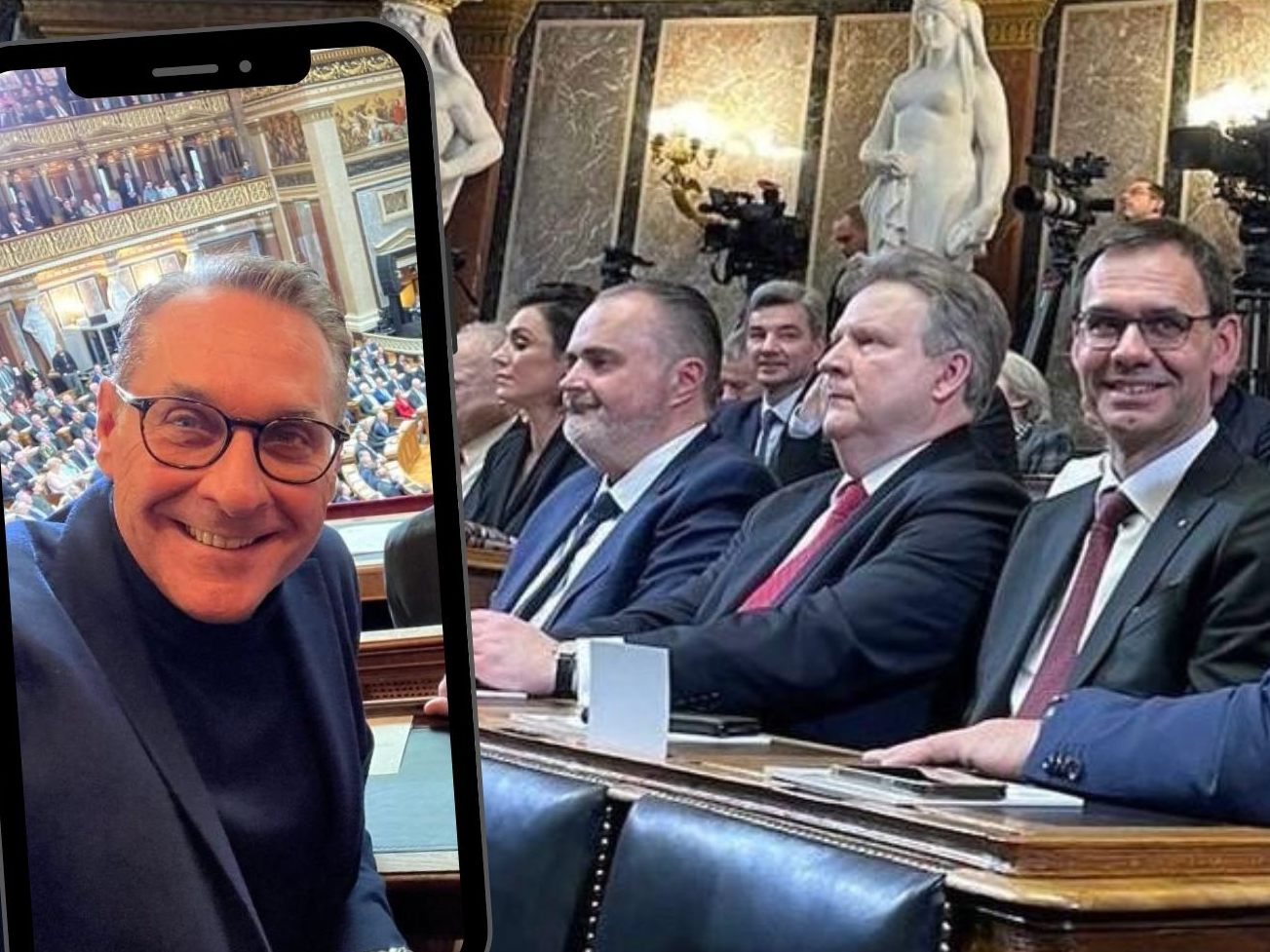 Die wichtigsten Männer der Sozialdemokraten und mitten drinnen ÖVP-Landeshauptmann Wallner? Und was hat es mit Strache auf sich?