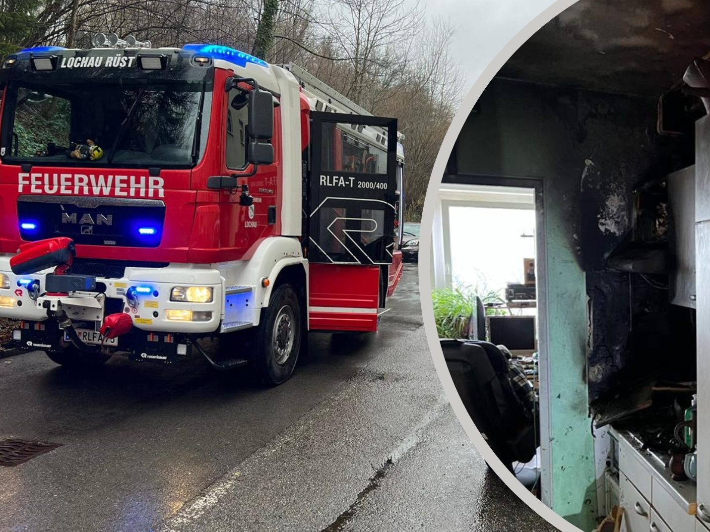 In Lochau kam es am Dienstag zu einem Küchenbrand.