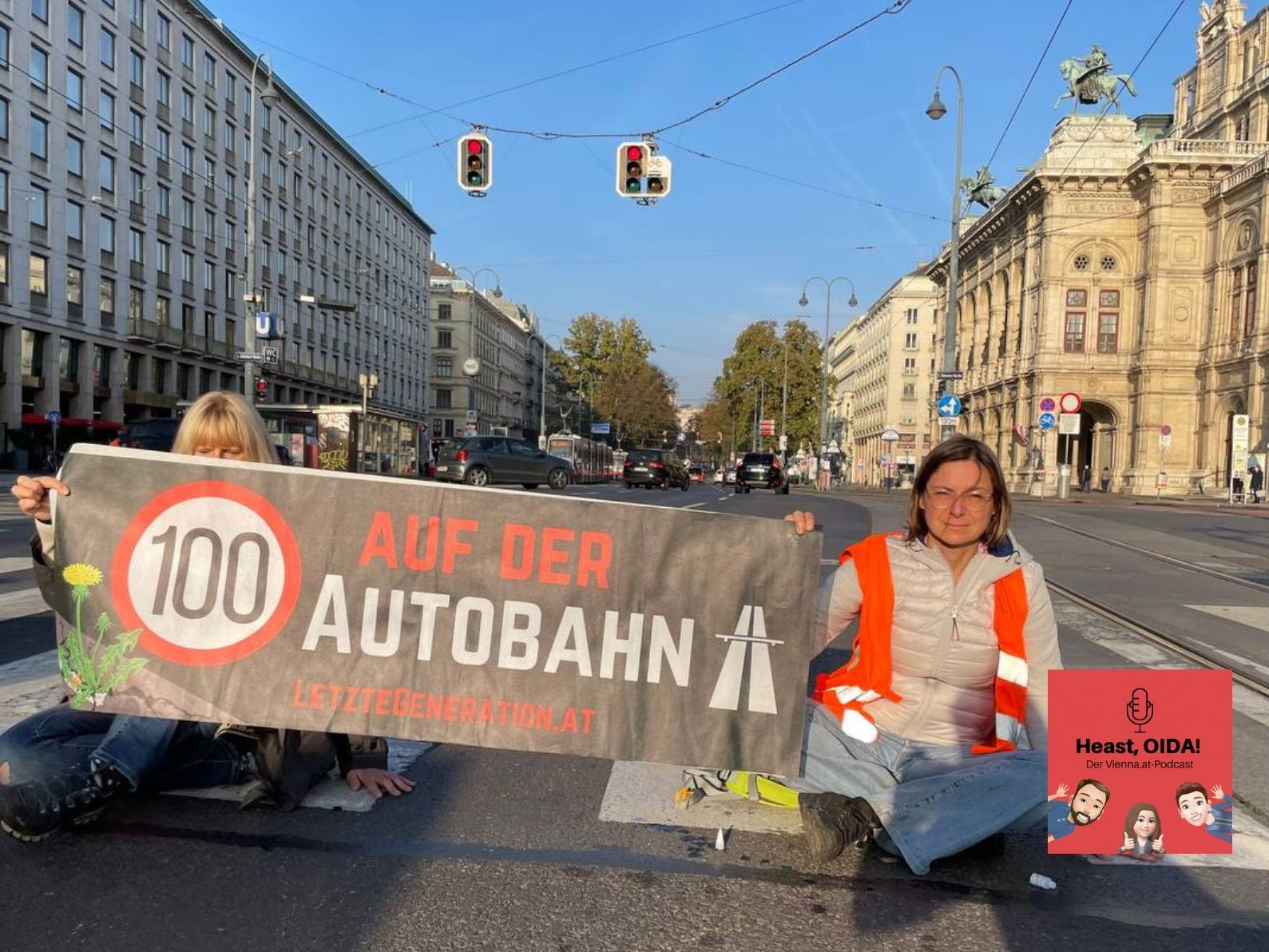 Klima-Aktivistin Caroline Thurner (ganz vorne) war zum Vienna.at-Interview zu Gast.