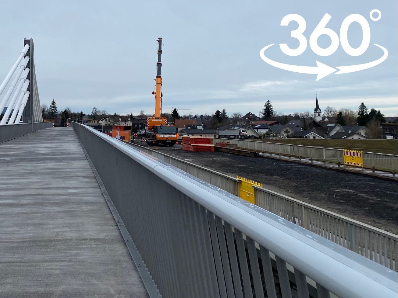VOL.AT war mit der 360-Grad-Kamera vor Ort bei der Rheinbrücke.
