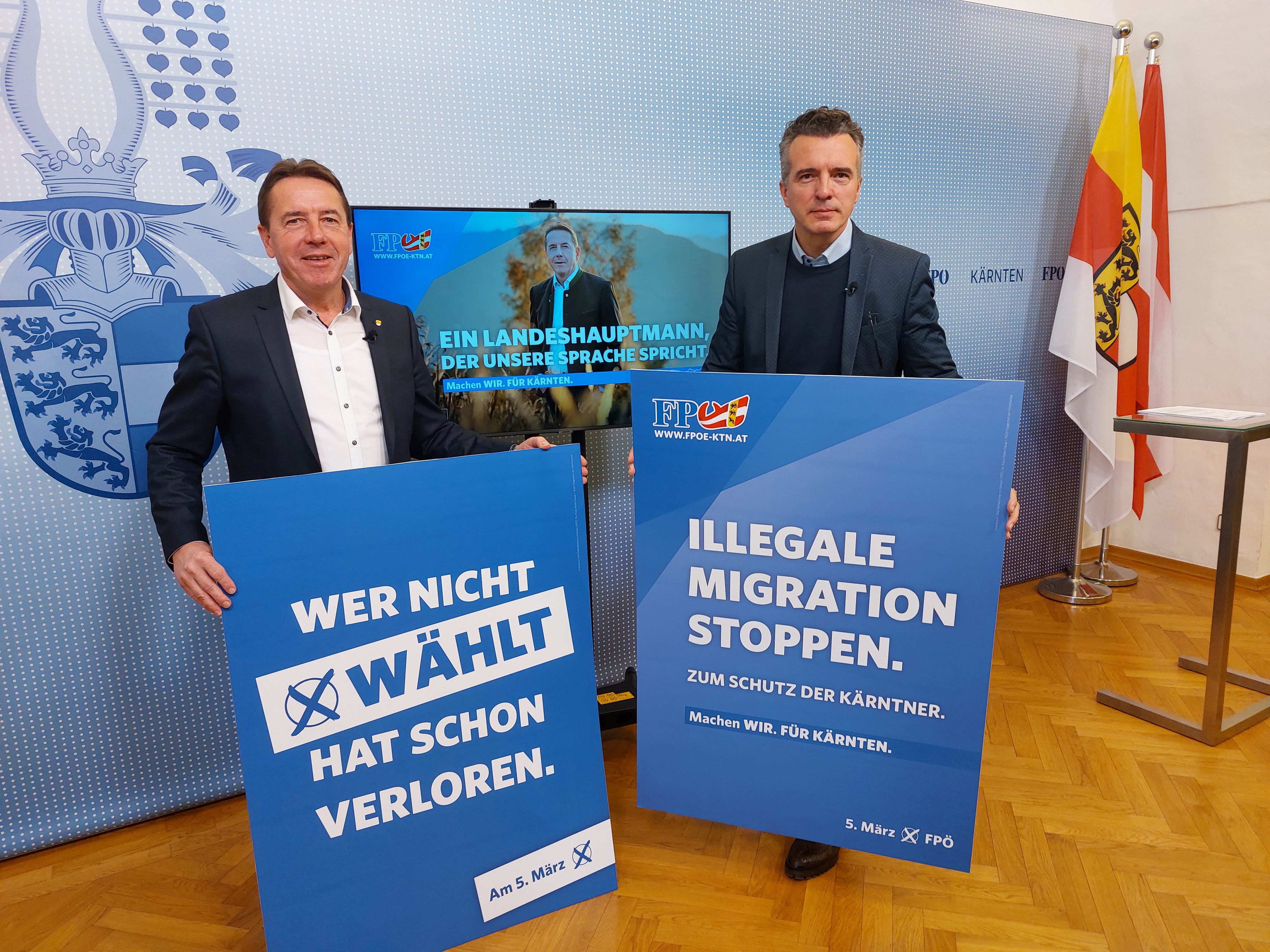 Kärnten-Wahl: FPÖ plakatiert Angerer als Landeshauptmann.