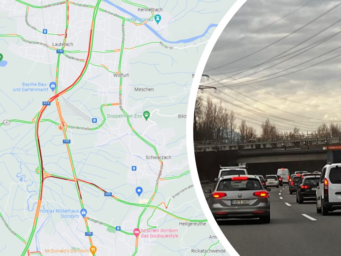 Frühverkehr und Unfall sorgen für Stau auf der A14