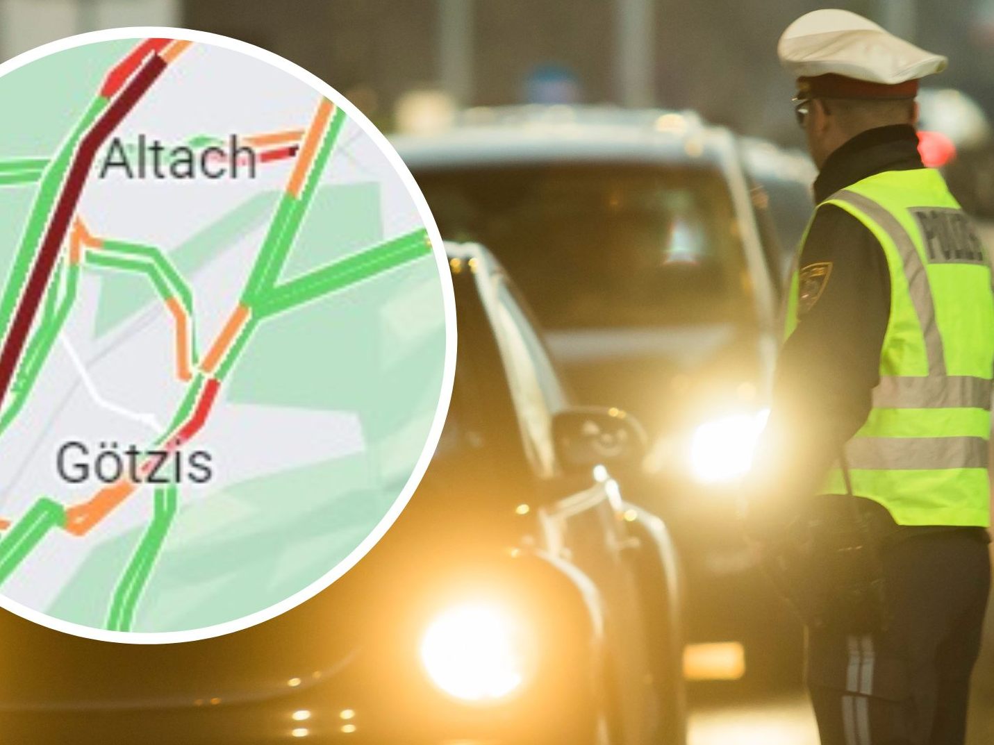 Nach einem Verkehrsunfall kommt es auf der A14 zwischen Götzis und Hohenems zu massiver Staubildung.