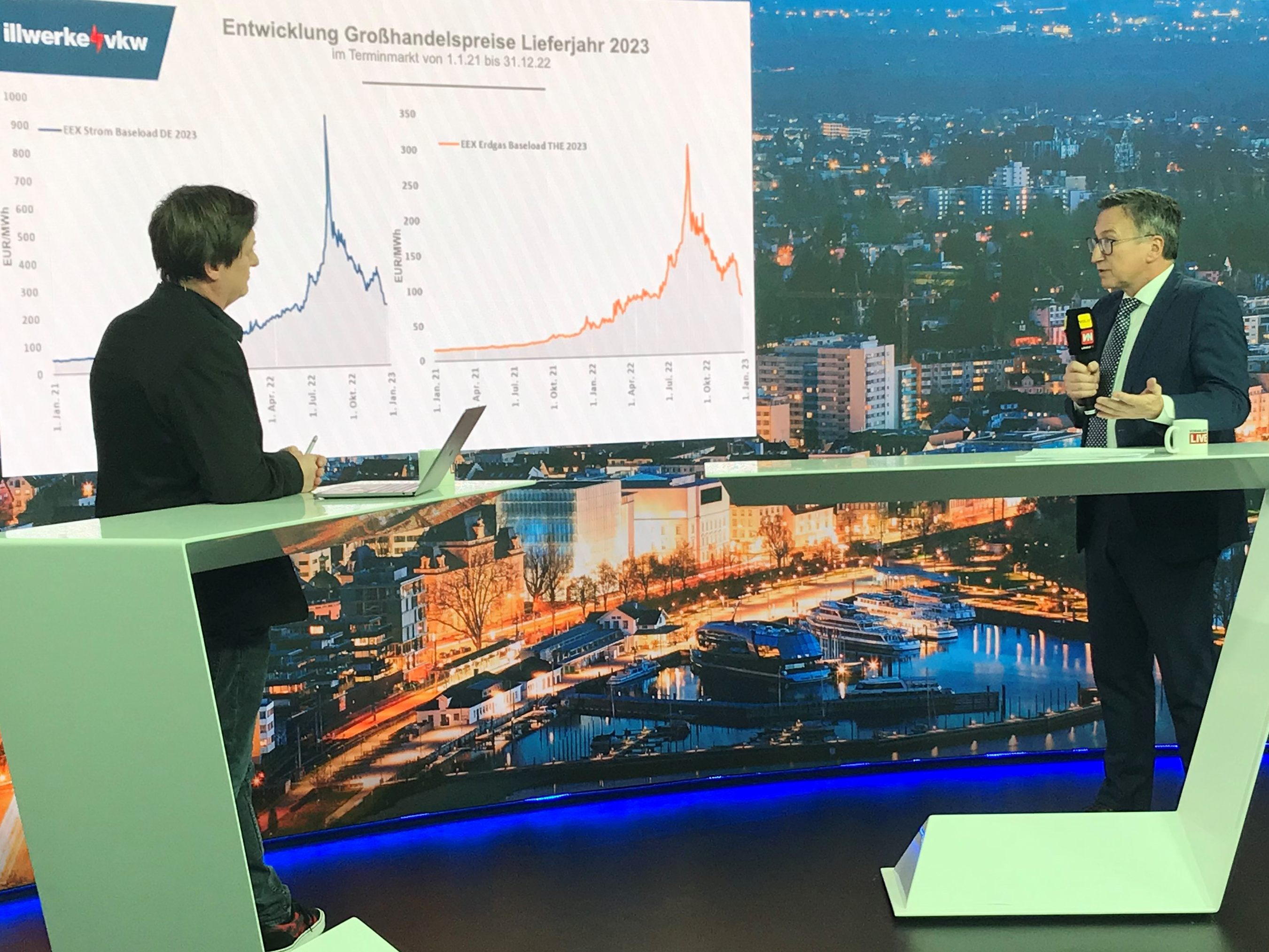 Helmut Mennel, Vorstand illwerke vkw AG, war am Dienstag zu Gast bei "Vorarlberg LIVE".