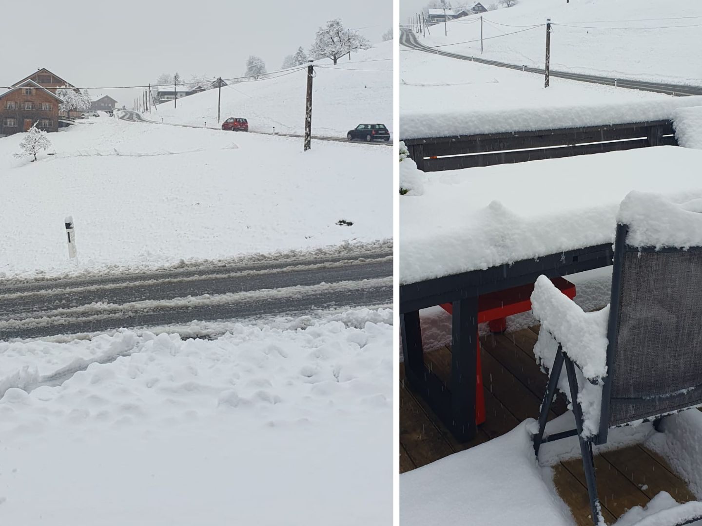 Schnee auch in Hittisau