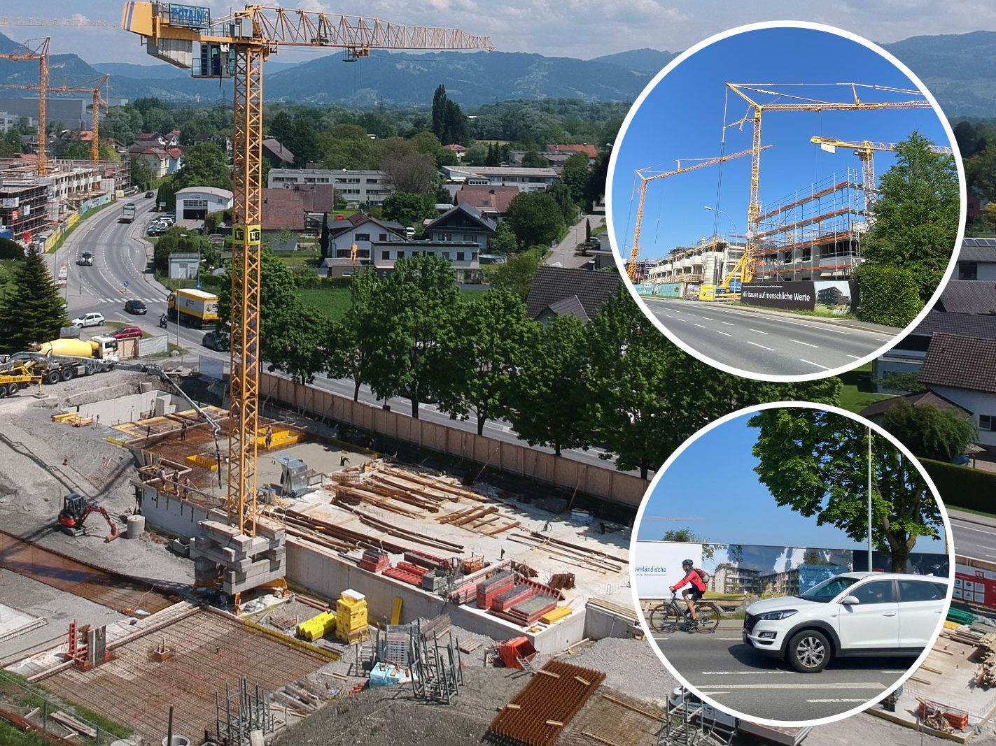 An der Bundesstraße wird fleißig gebaut.