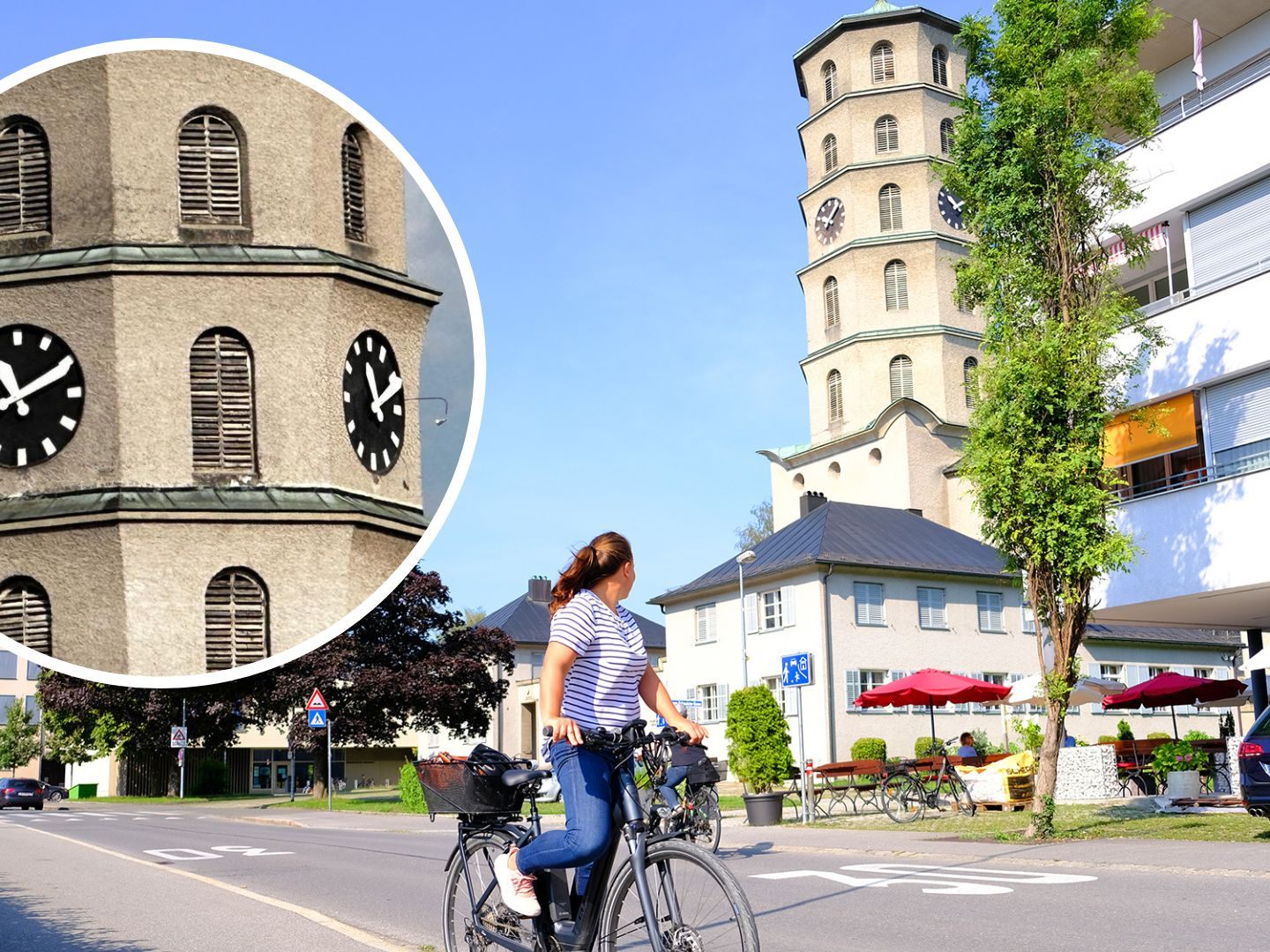Die Zeit in Mariahilf läuft wieder weiter. Die Kirchenuhr wurde repariert.
