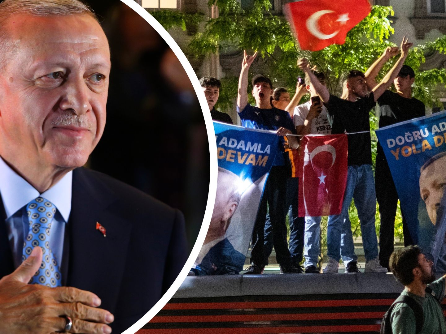 Bei lautstarken Feiern von Erdogan-Anhängern in Wien war auch der verbotene Wolfsgruß zu sehen.