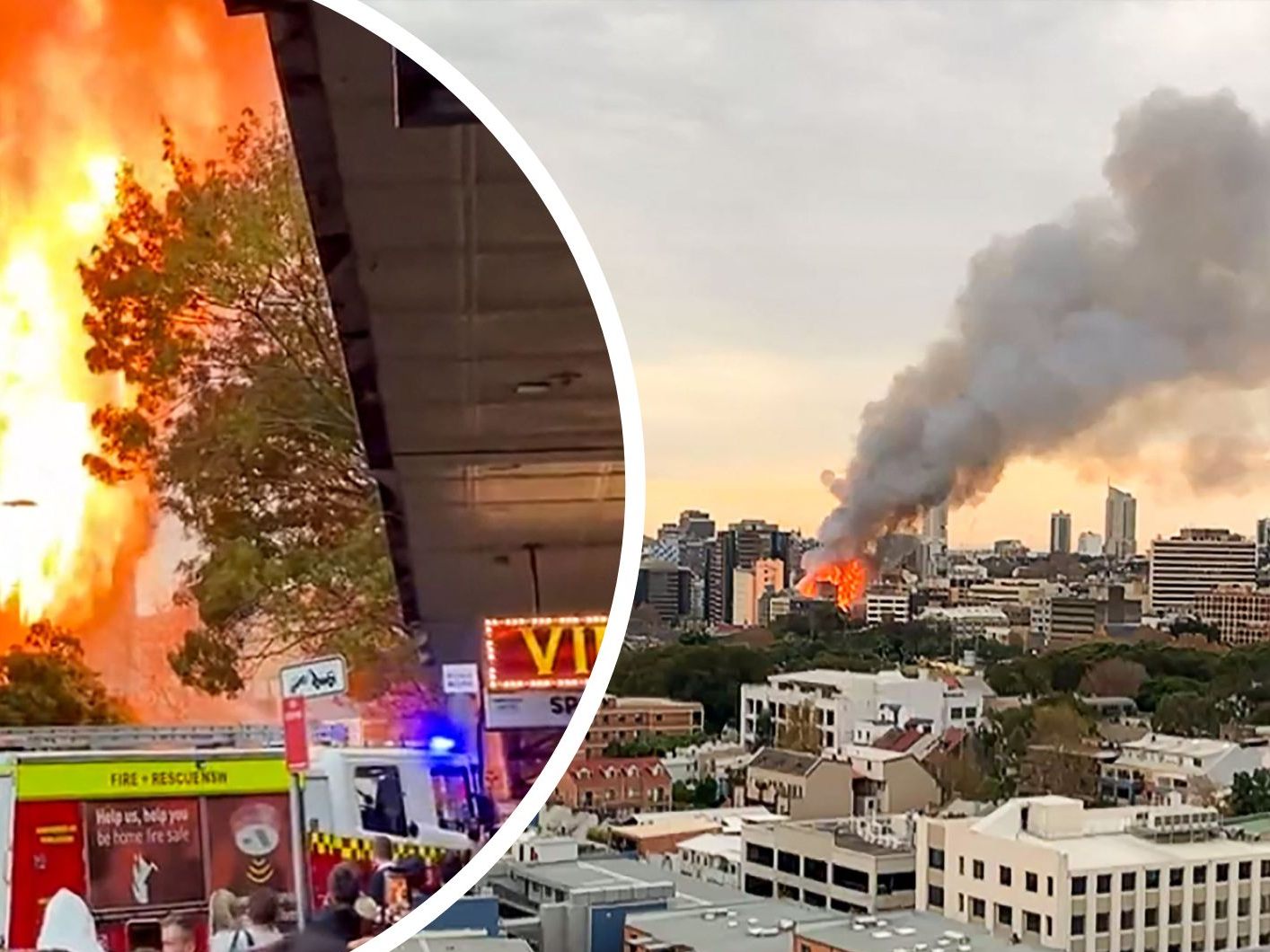 In Sydney ist ein gewaltiges Feuer ausgebrochen.