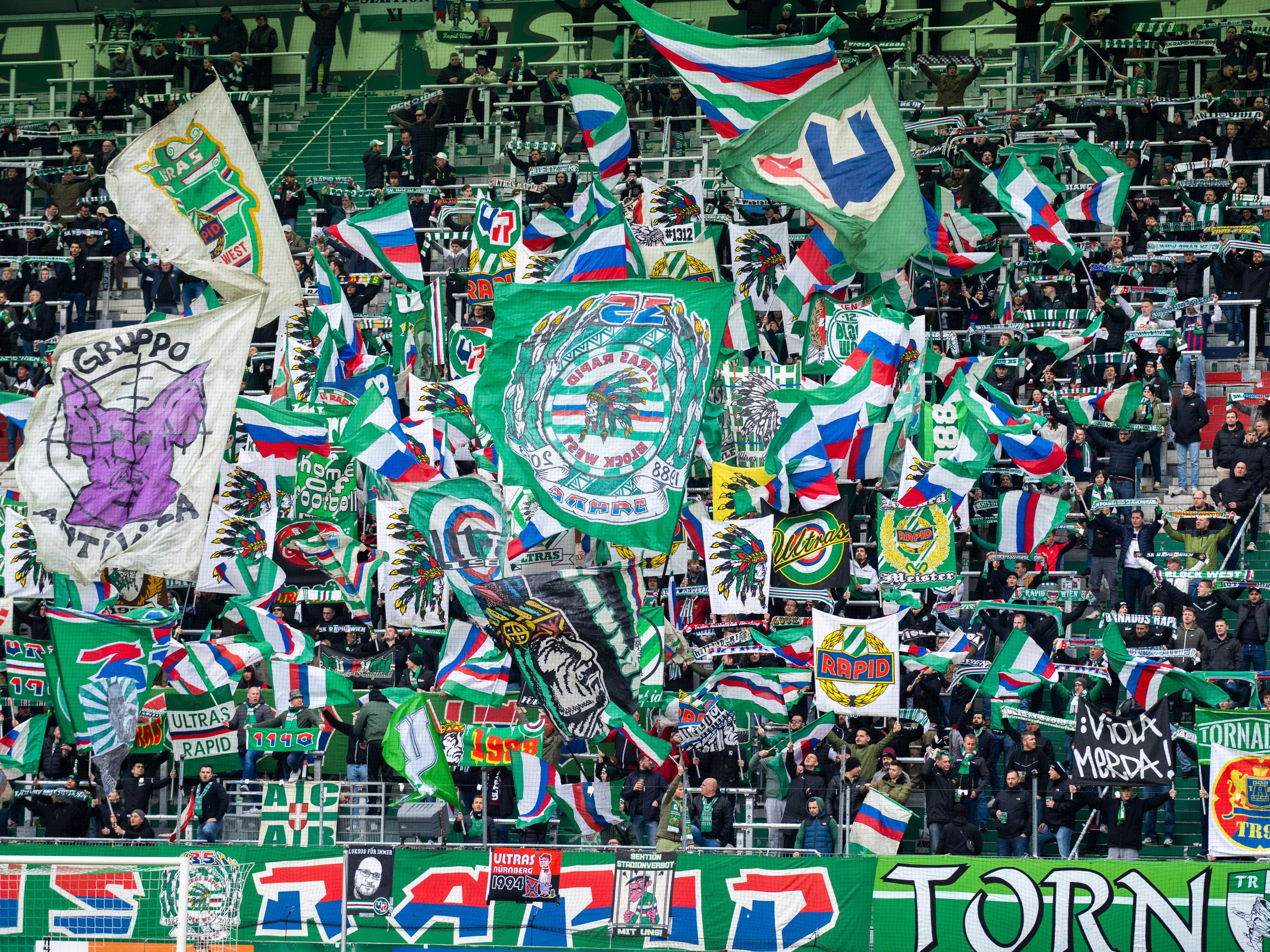 Rapid Wien hat in der Fußball-Bundesliga den höchsten Zuschauerschnitt.