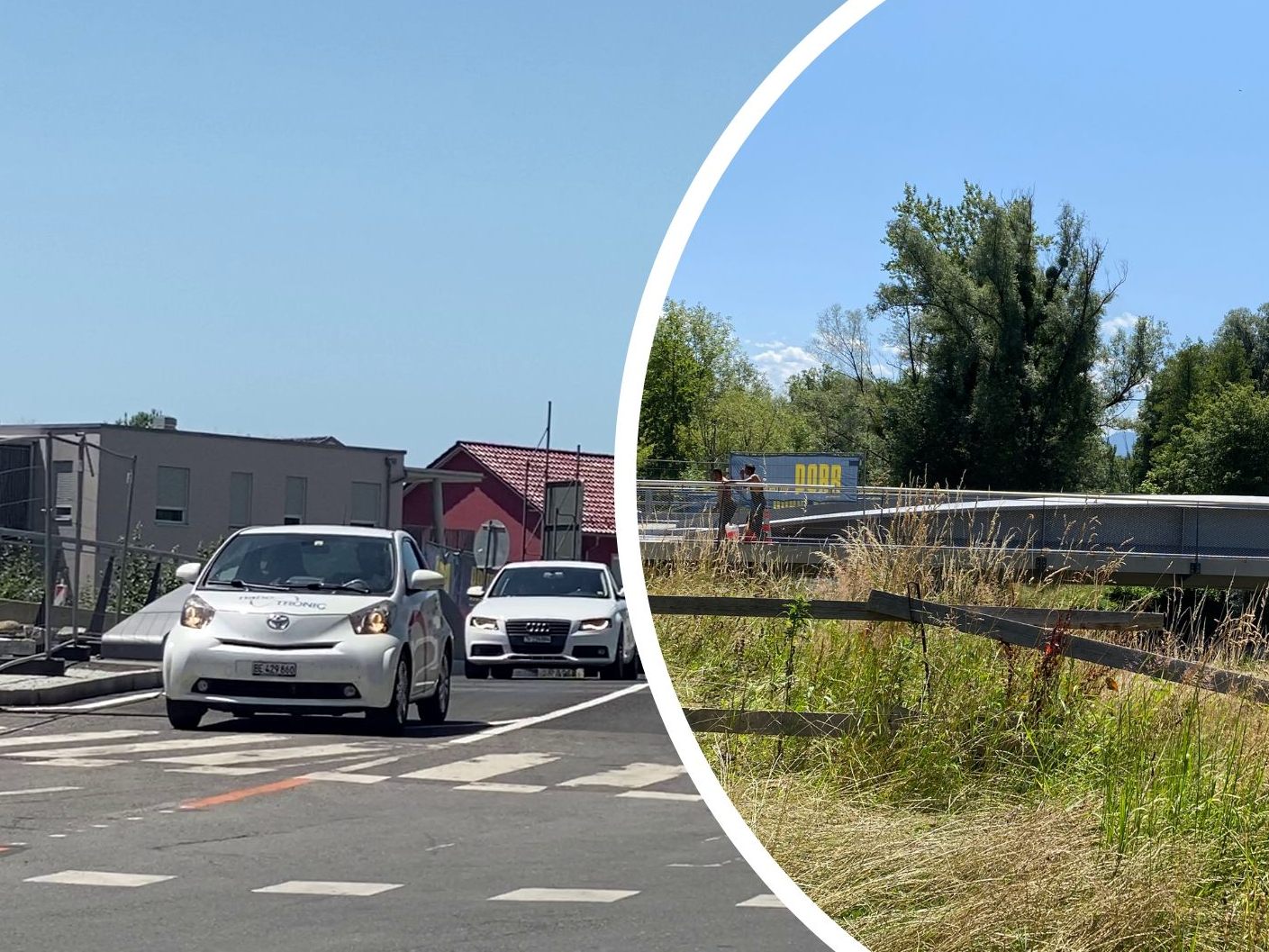 Erste Fahrzeuge fahren seit Freitagfrüh über die neue Brücke.
