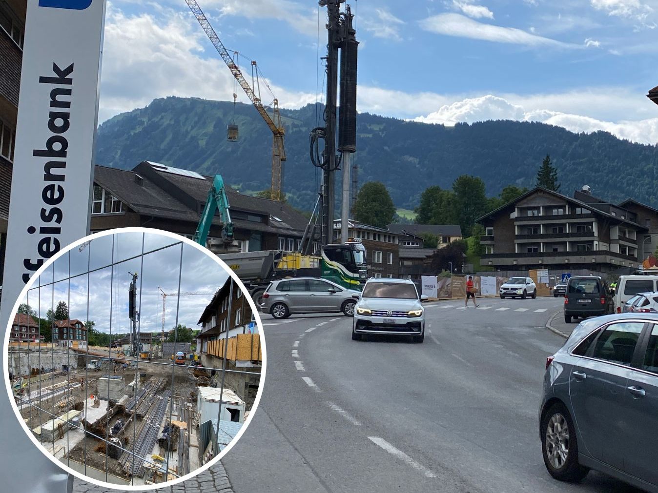 Im Egger Zentrum gibt es statt dem Gemeindeplatz nun eine Baugrube.