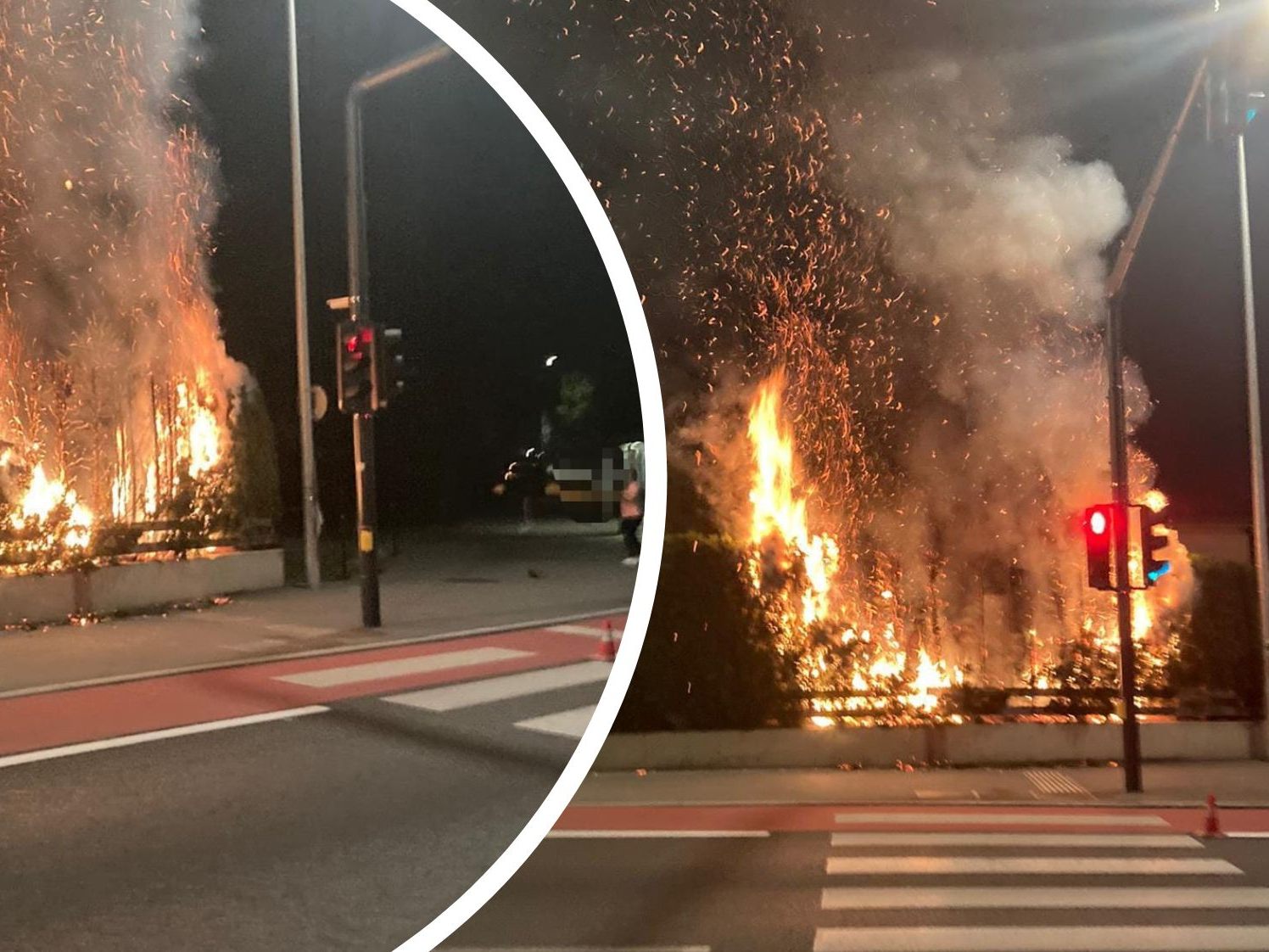 Heckenbrand musste durch Feuerwehr gelöscht werden