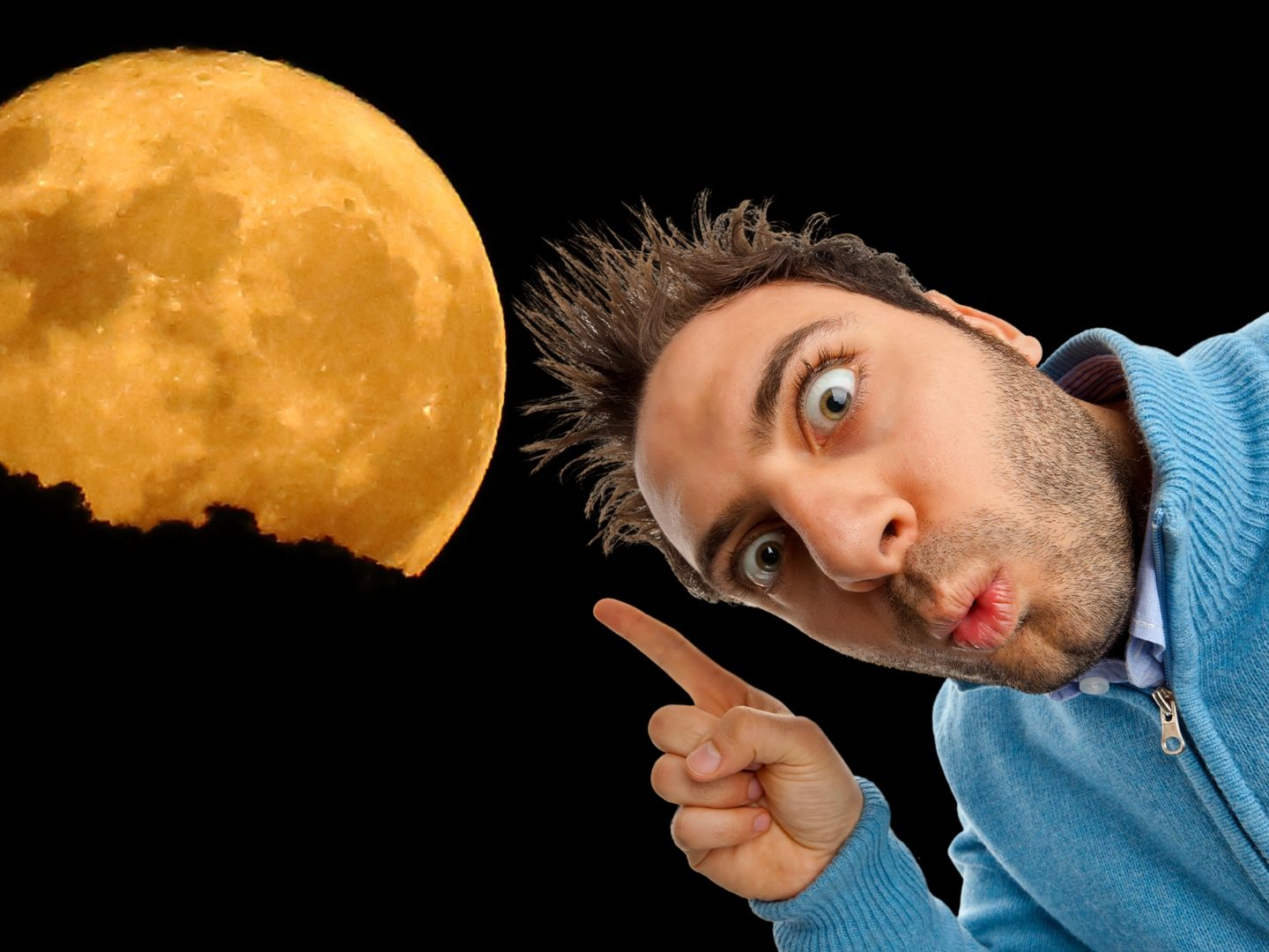 Supermond und Blauer Mond gemeinsam am Himmel