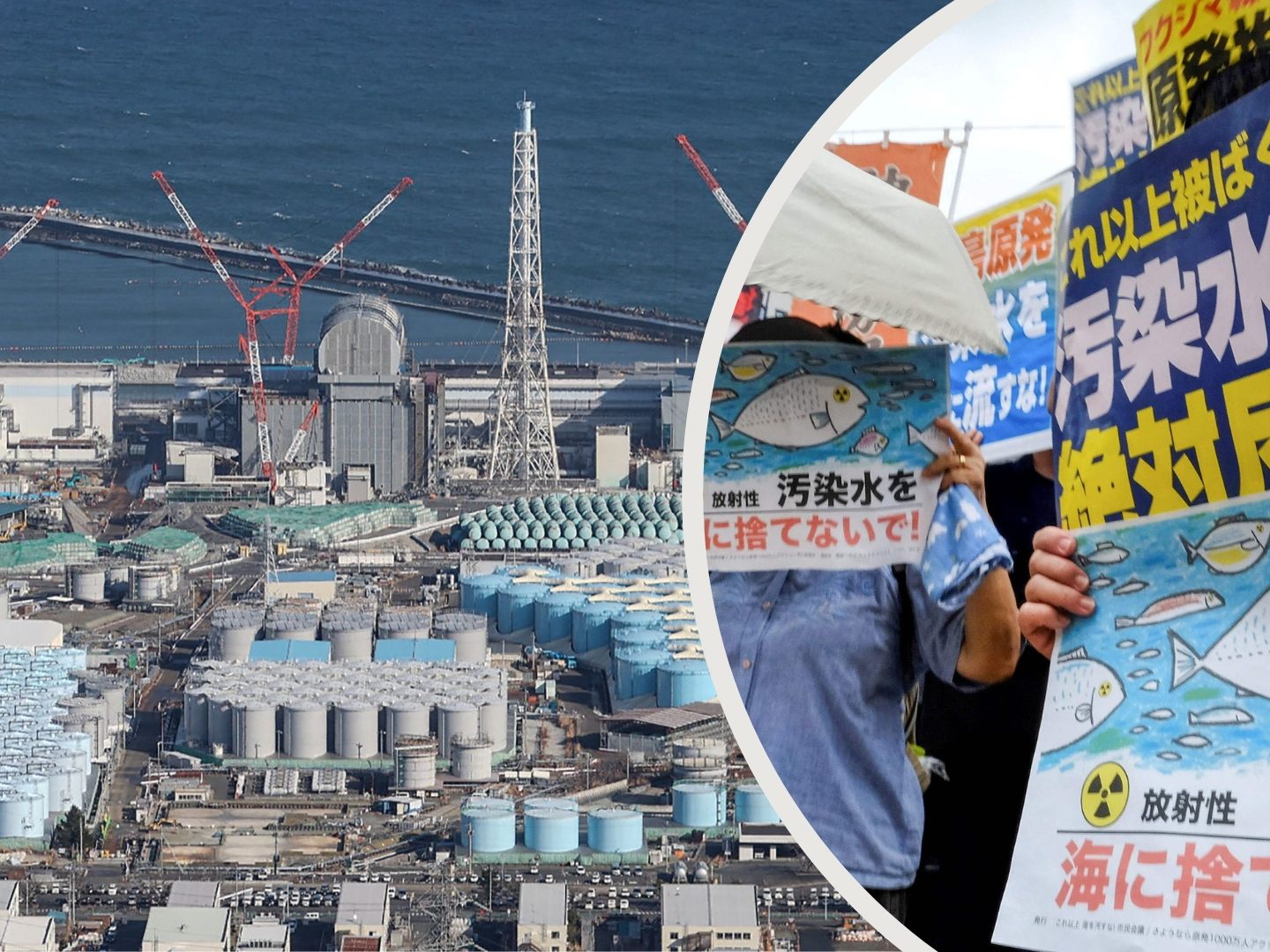 Kühlwasser der Atomruine Fukushima wird ins Meer geleitet - Es gibt heftige Proteste.