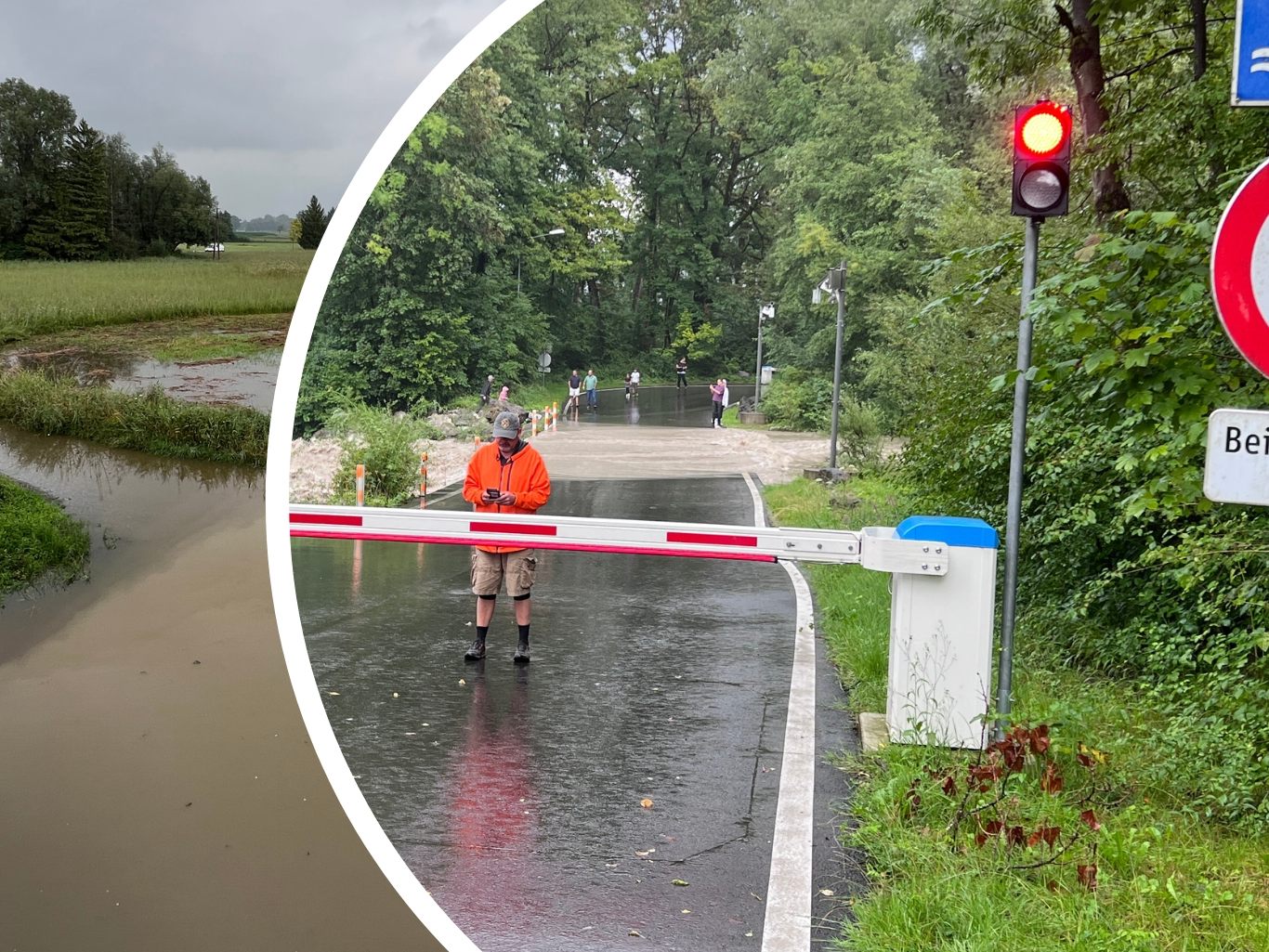 Die Furt ist gesperrt, die Senderstraße ist (noch) offen..