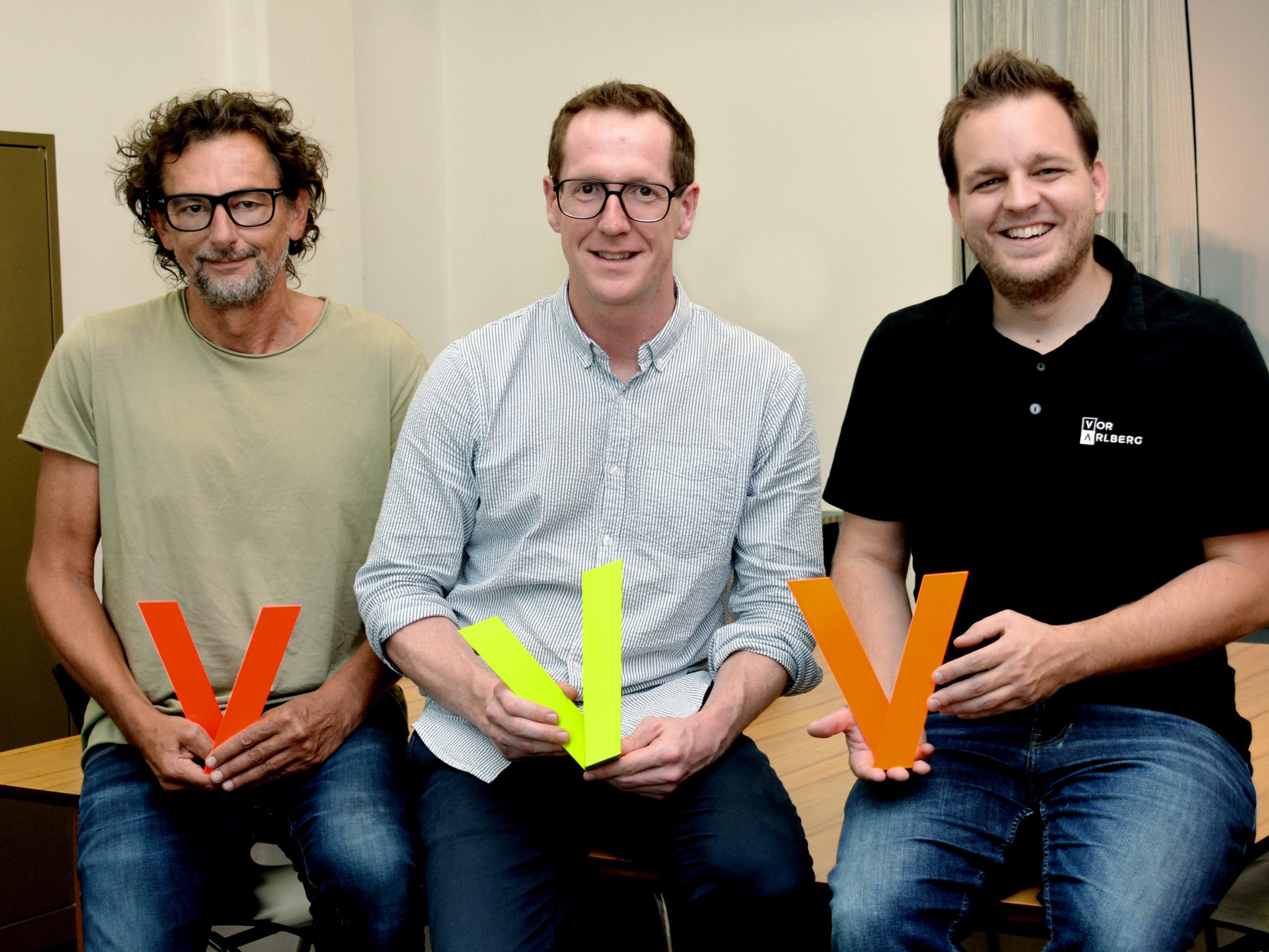 Vorarlberger Kreativpreis-Macher: Marty Rauch, Martin Dechant und Christian Lampert.