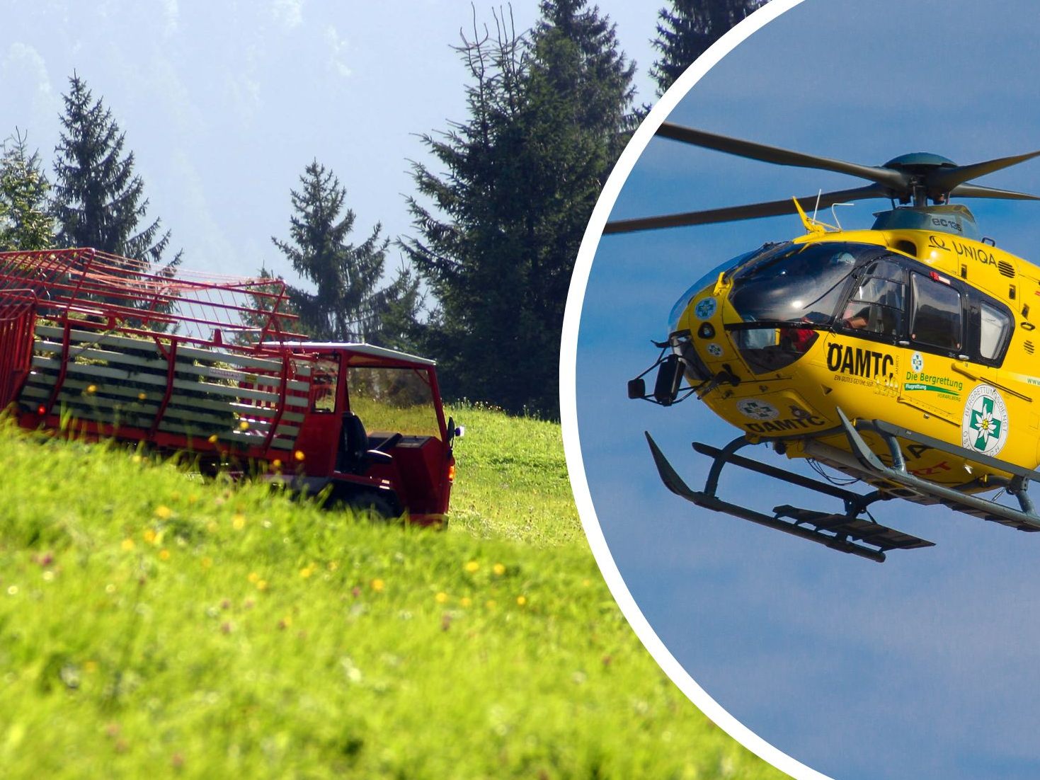 Landwirtin bei Arbeitsunfall schwer verletzt.