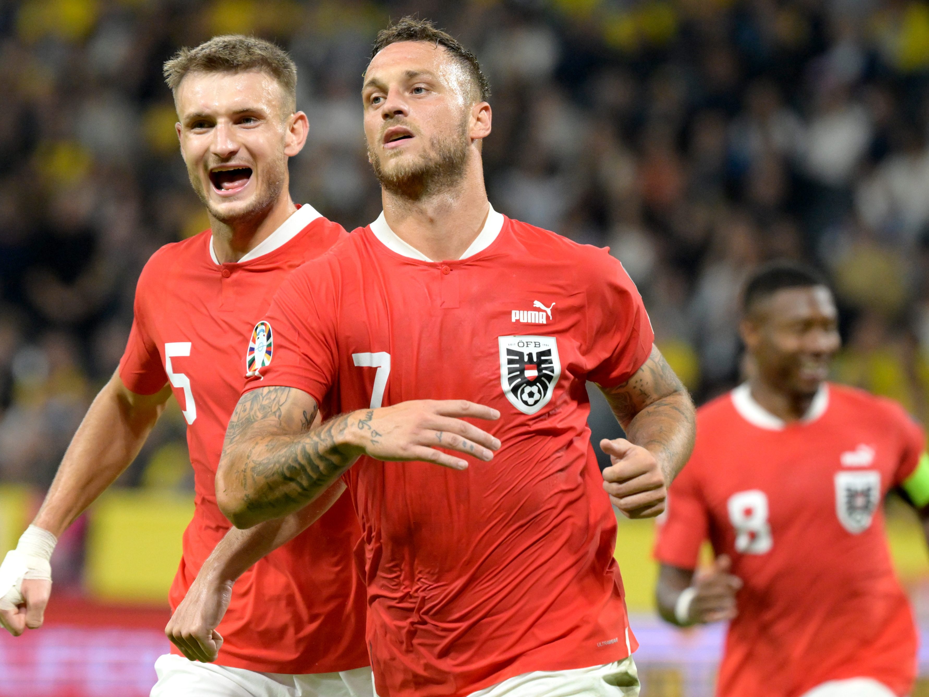 Marko Arnautovic erzielte beim Sieg in der EM-Qualifikation gegen Schweden zwei Tore.