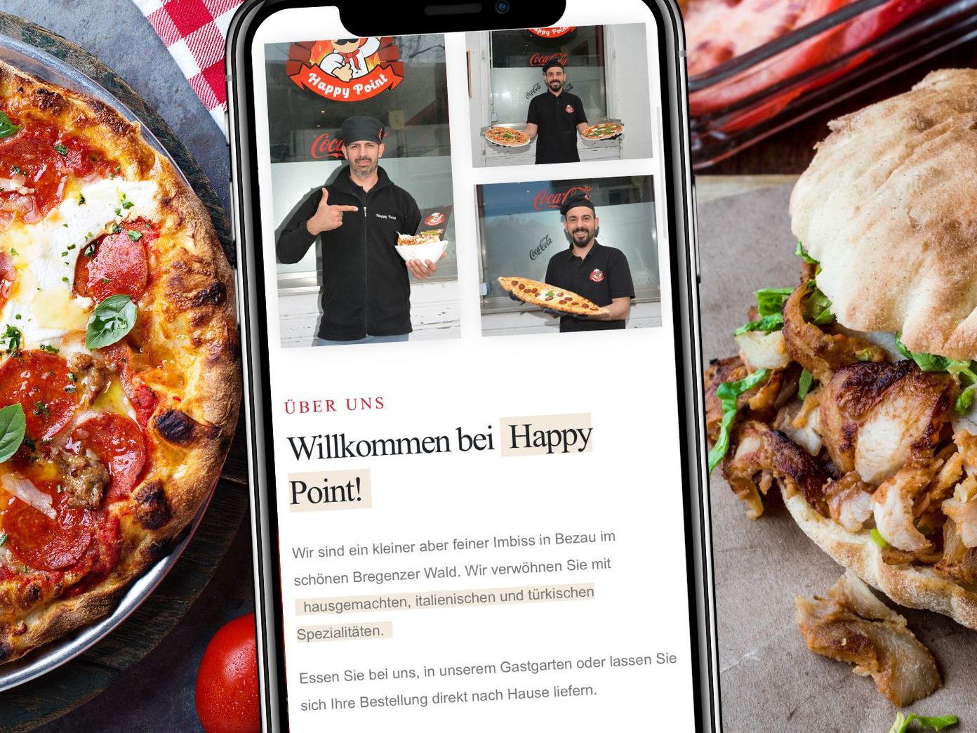 Das Happy Point bietet eine große Auswahl an leckeren, frisch zubereiteten italienischen und türkischen Gerichten.