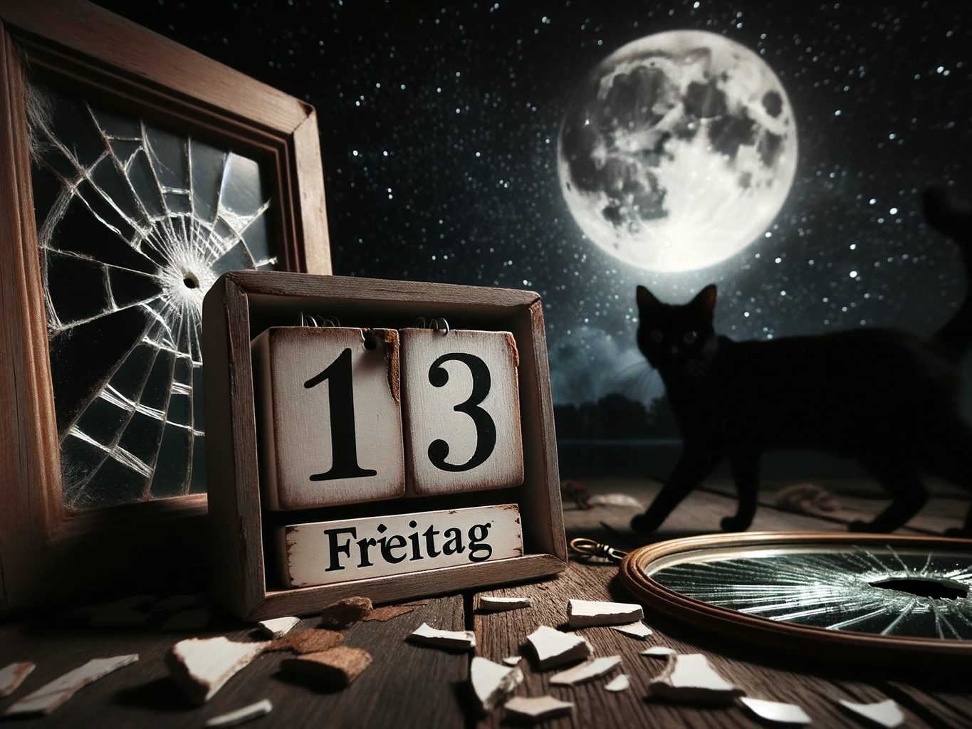 Schwarze Katzen und zerbrochene Spiegel sollen bekanntlich Unglück bringen.
