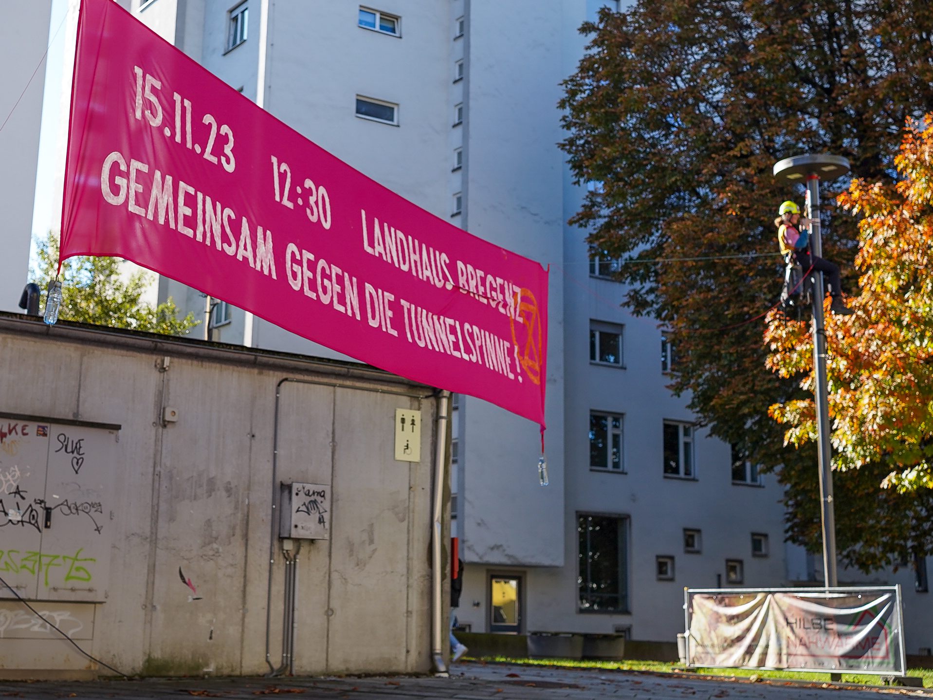 Klima-Aktivisten wurden am Samstag in Dornbirn mit einem Aufruf aktiv.