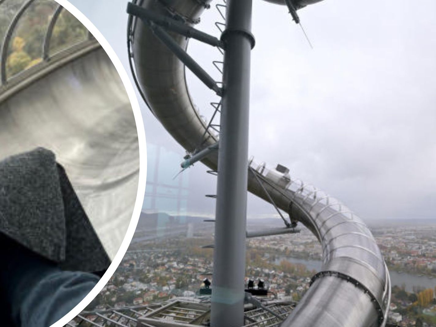Am Mittwoch wurde am Wiener Donauturm die höchste Rutsche Europas eröffnet.