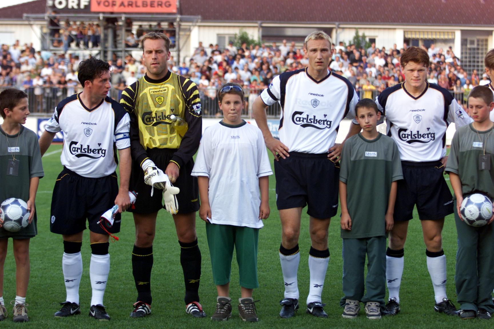 Michael Owen und Emile Heskey waren 2001 mit Liverpool im Reichshofstadion gegen Leverkusen zu Gast.