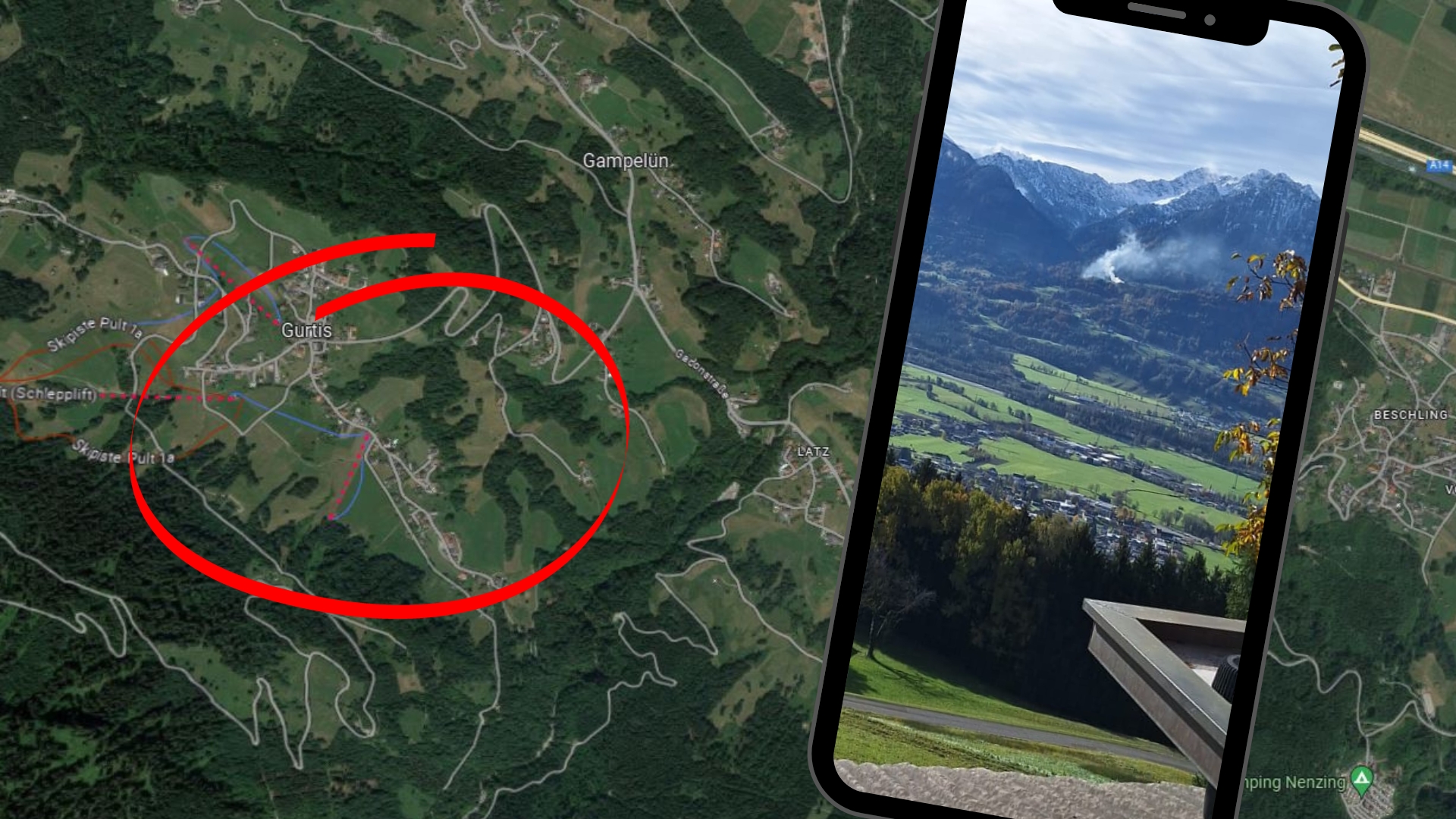 Die Rauchsäule war quer durch das Walgau zu sehen.