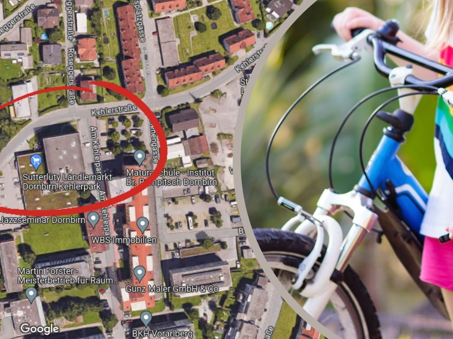 Der Unfall ereignete sich auf der Kehlerstraße auf Höhe der Ausfahrt des Kehlerparks in Dornbirn.