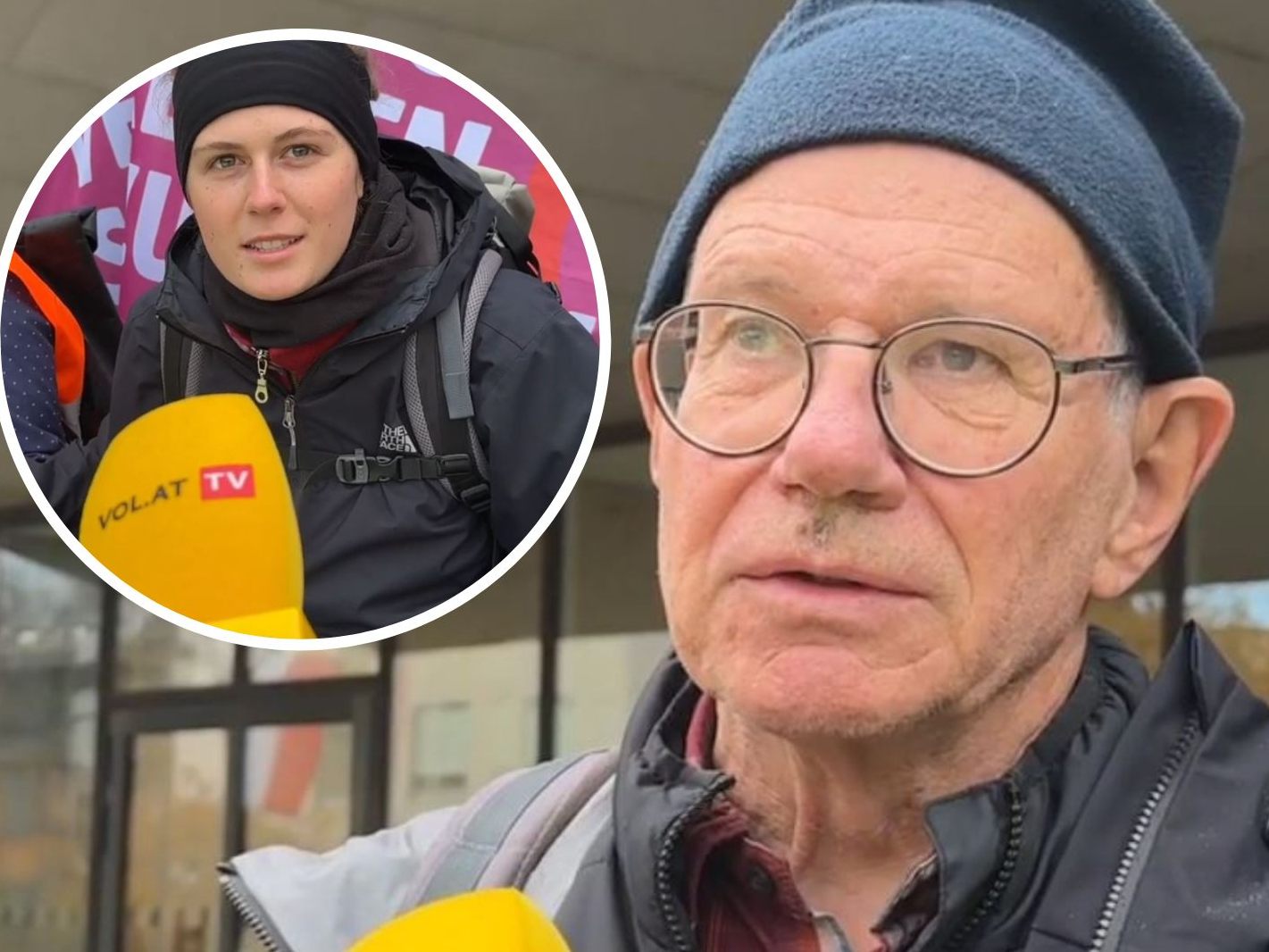 Protestaktion vor dem Landhaus