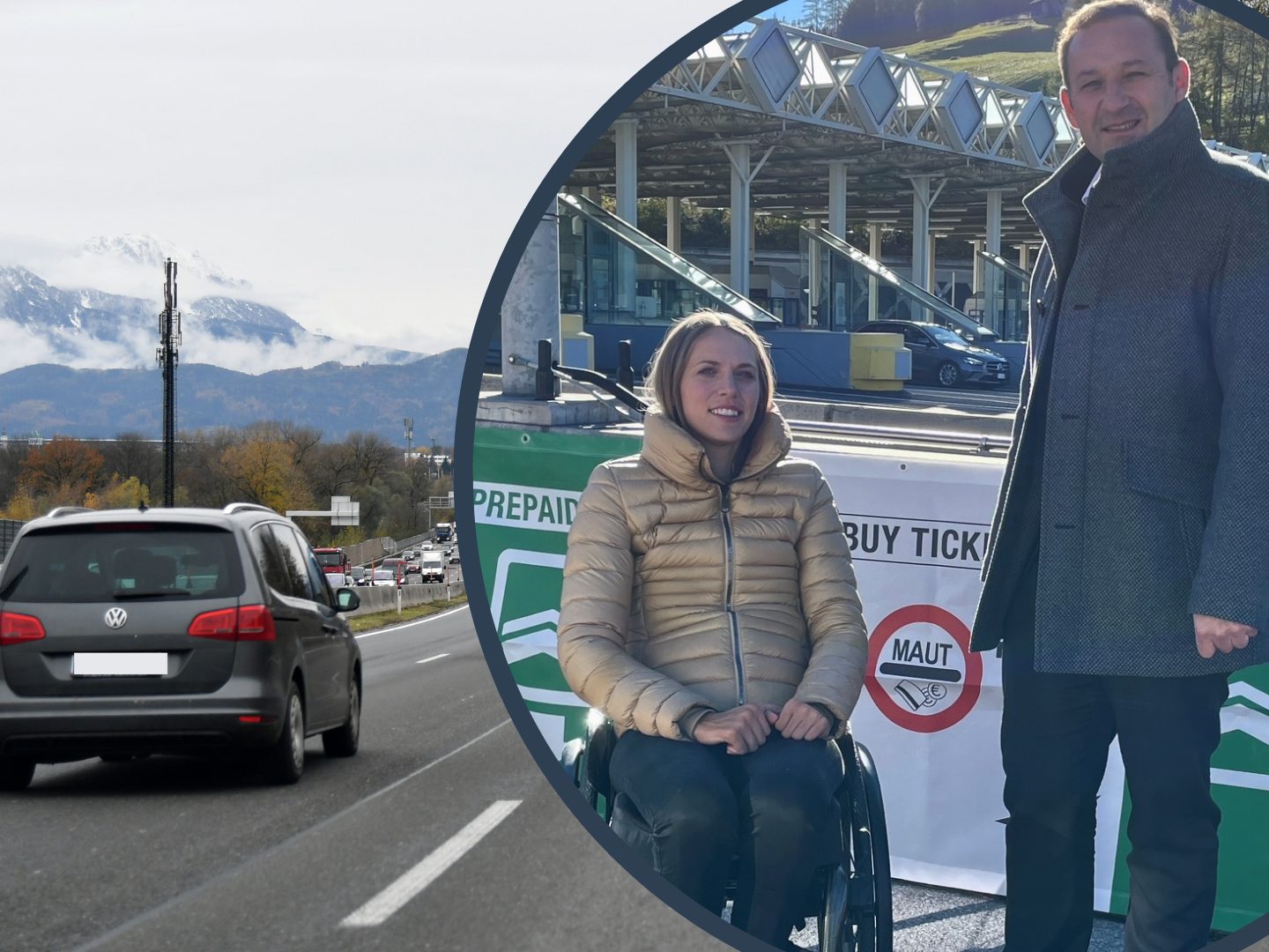 Kira Grünberg mit ASFINAG-Abteilungsleiter Stefan Zangerle.