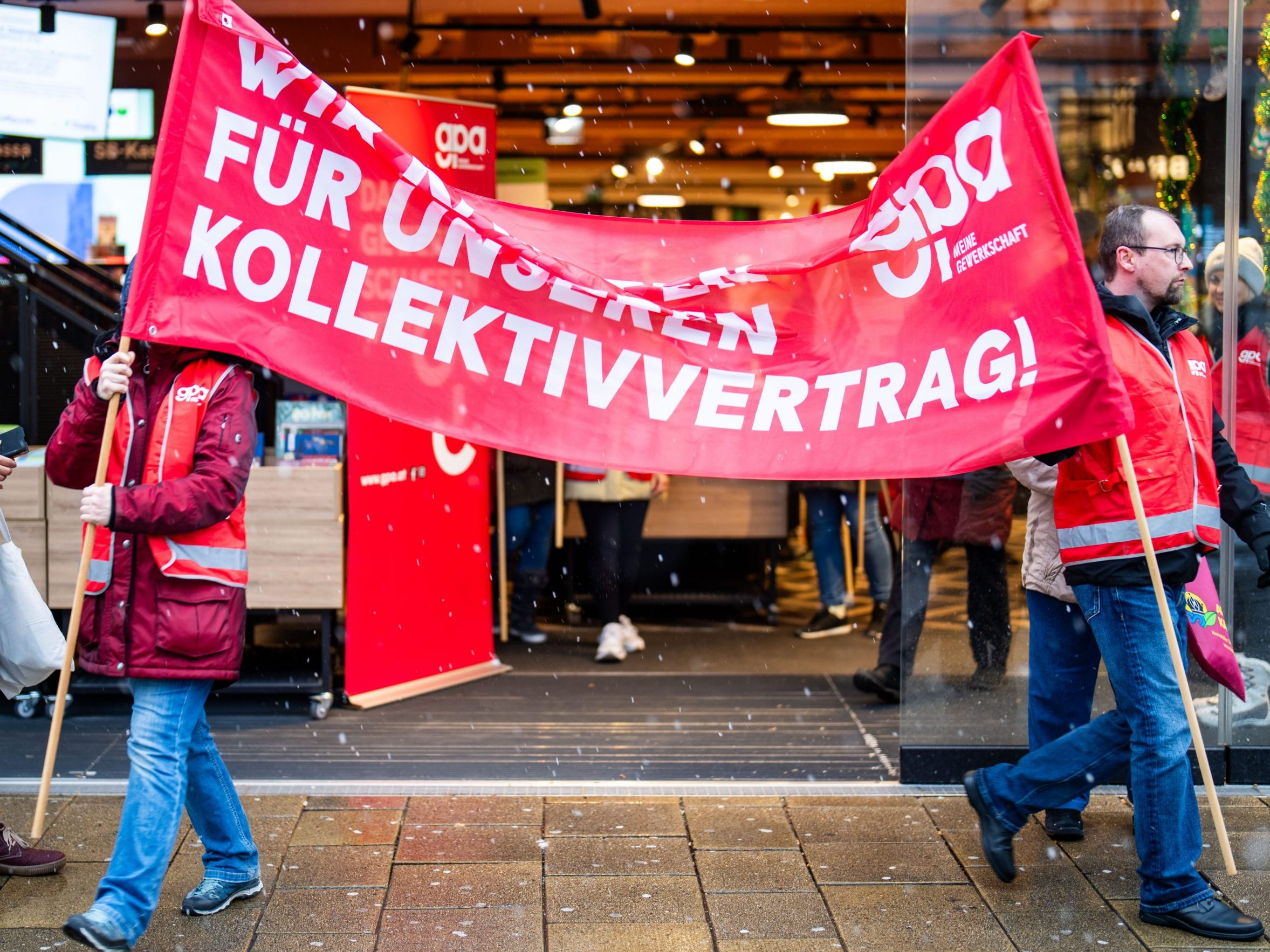 Warnstreik im Handel am vergangenen Samstag in Wien.