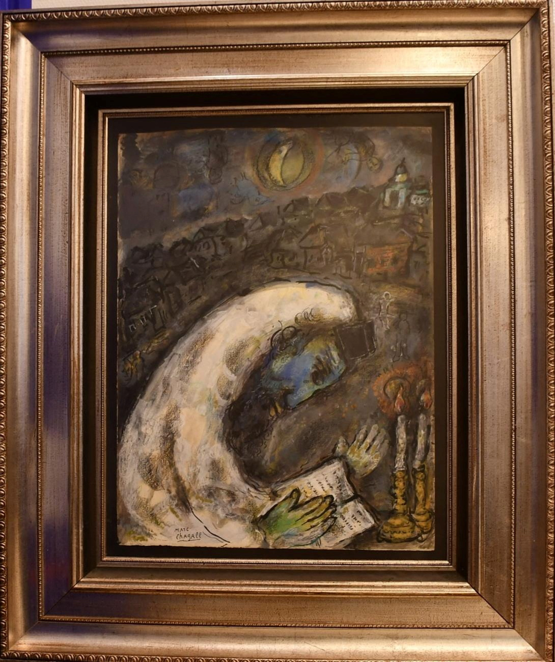 Auf diesem Handout-Bild ist das Gemälde „L'homme en prière“ von Marc Chagall zu sehen, das vor vierzehn Jahren aus Israel gestohlen und in Belgien gefunden wurde