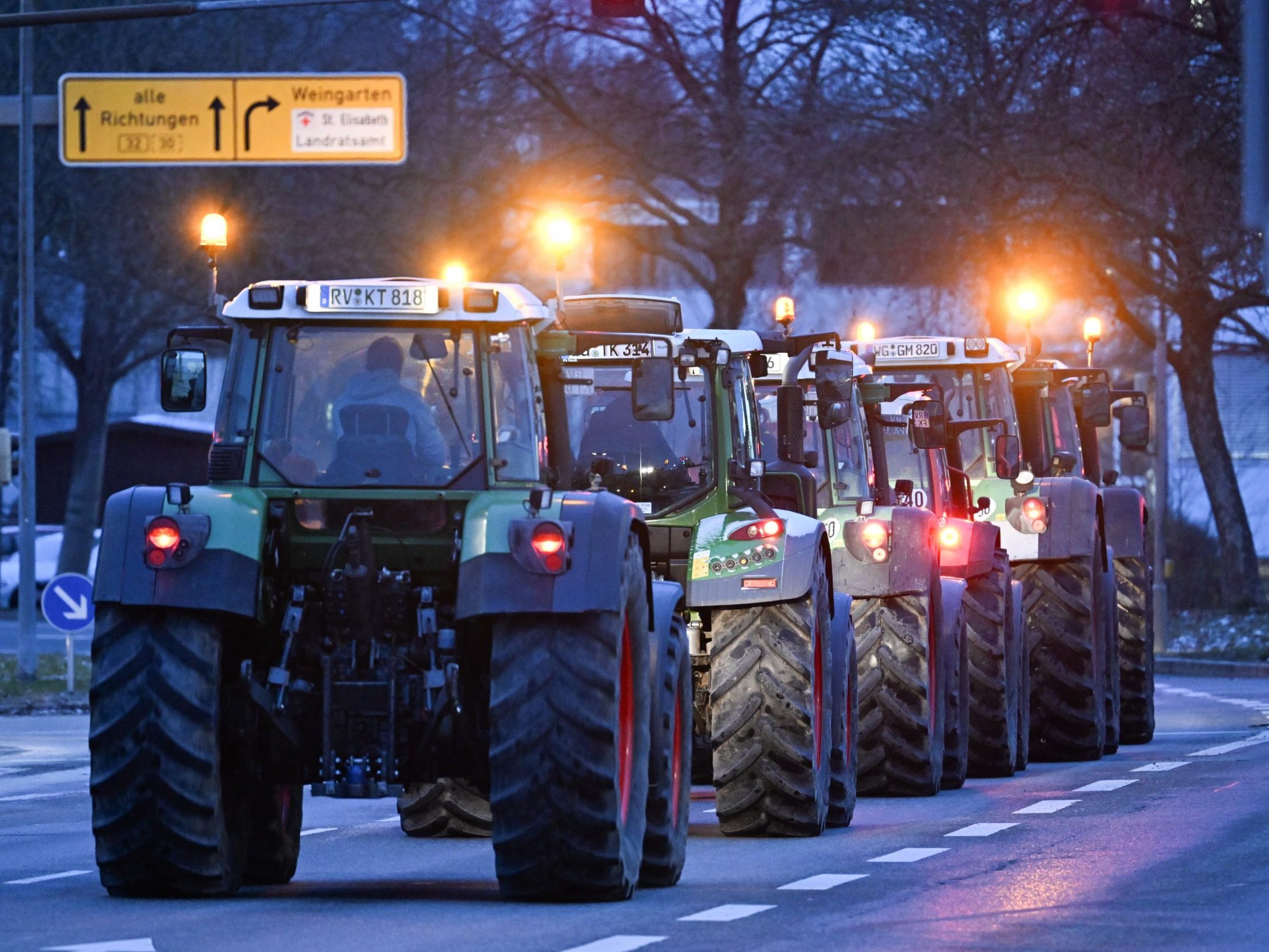 Protest gegen die Streichung von Subventionen.