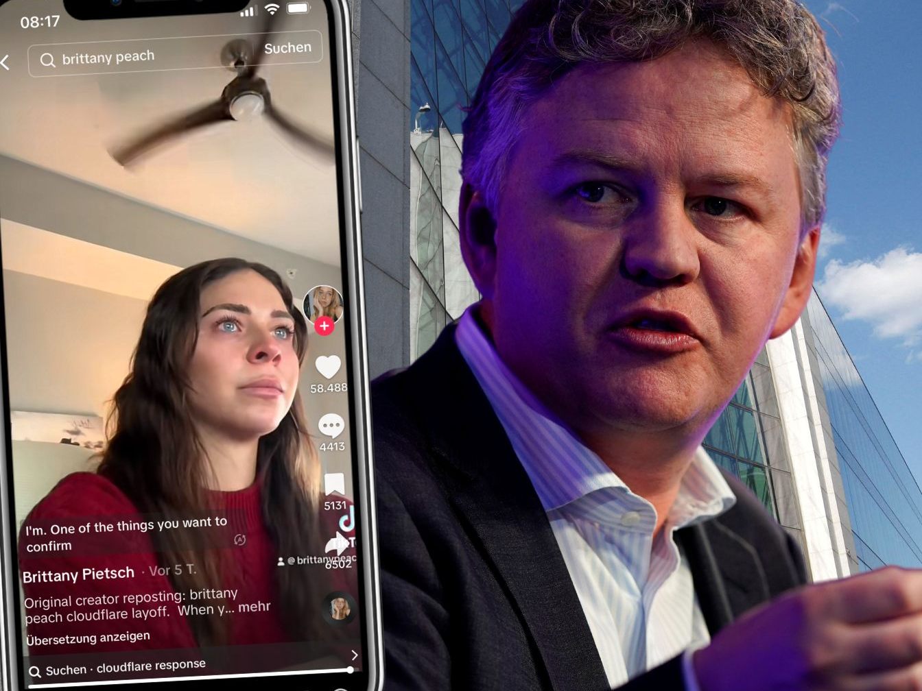 Brittany Pietsch, Mitarbeiterin der Tech-Firma Cloudflare, filmt ihre eigene Entlassung.