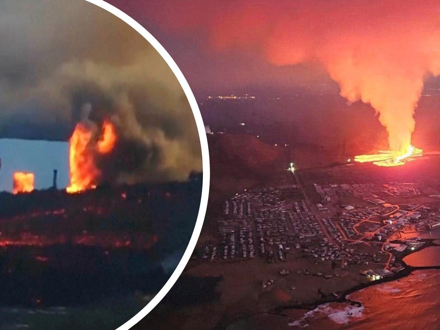 Am Sonntagabend erreichte die Lava den evakuierten Küstenort Grindavík.