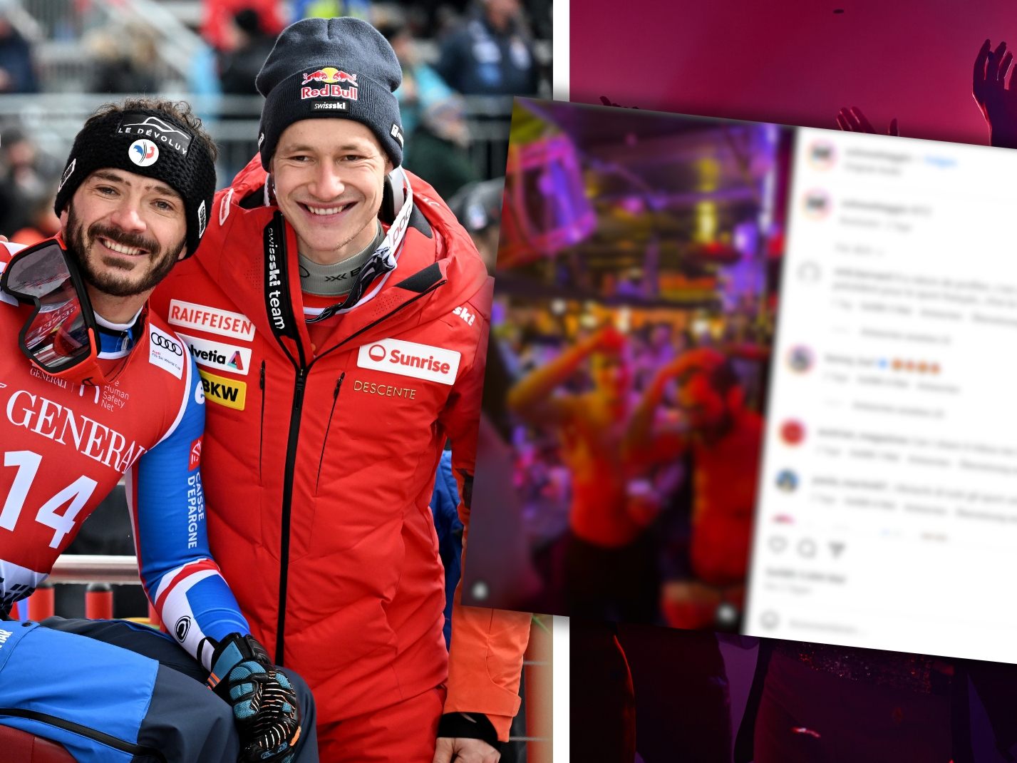 Cyprien Sarrazin und Marco Odermatt feierten ausgelassen im "The Londoner".