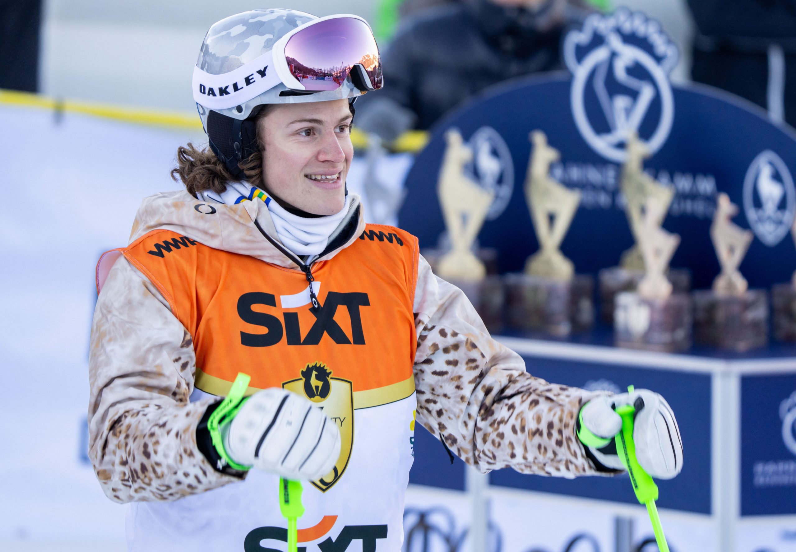 Der ehemalige Skirennläufer Lucas Braathen am Samstag, 20. Jänner 2024, im Rahmen des "KitzCharityTrophy 2024" in Kitzbühel.