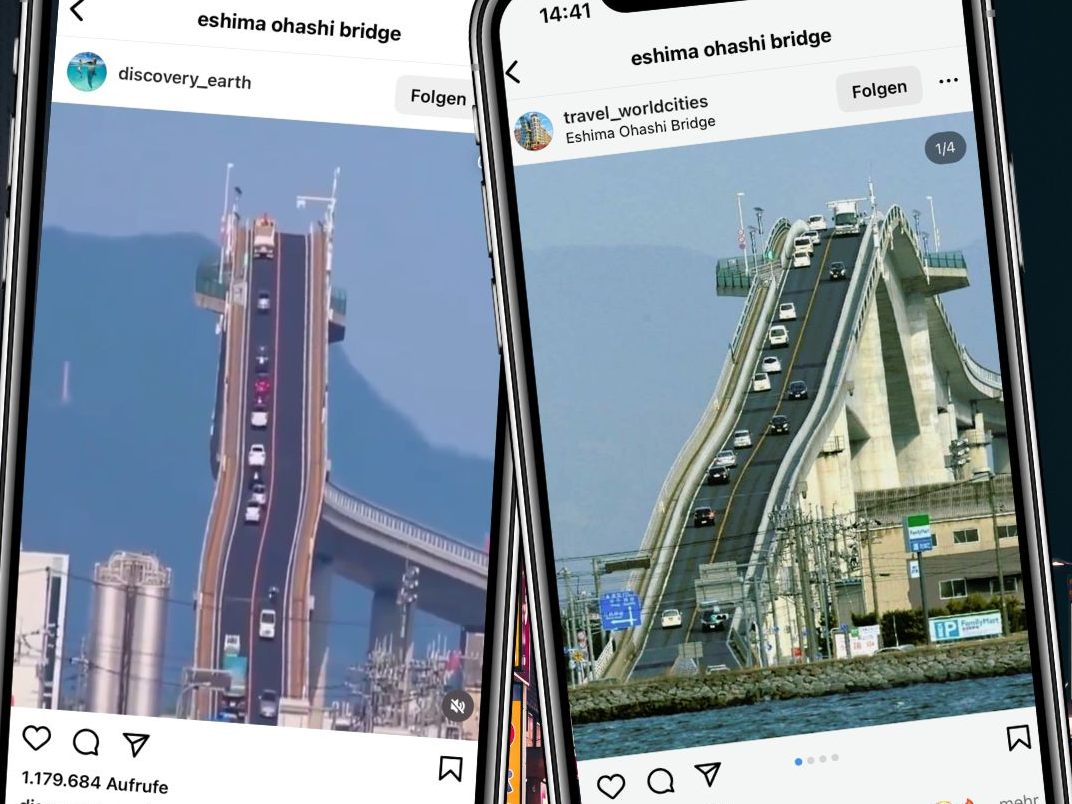 Die Eshima-Ohashi-Brücke, die den Nakaumi-See überspannt und die Präfekturen Tottori und Shimane verbindet, hat sich seit ihrer Fertigstellung im Jahr 2004 zu einer wahren Internet-Berühmtheit entwickelt.