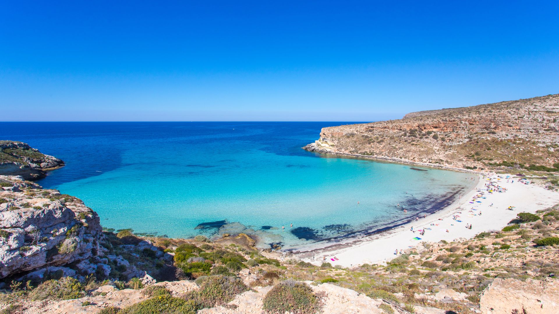 Spiaggia dei Conigli, Lampedusa, Italien