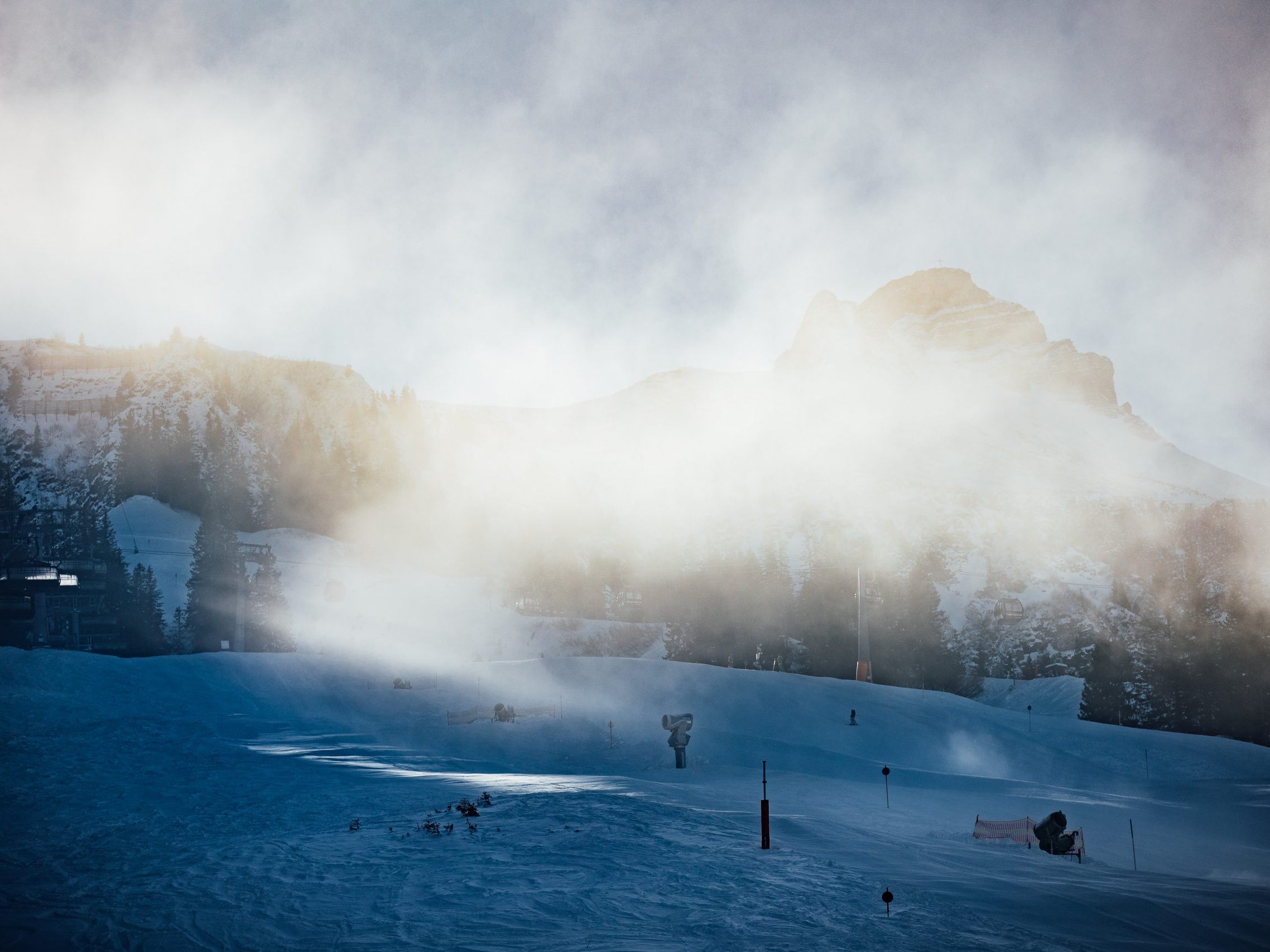 Starker Wind in den Skigebieten