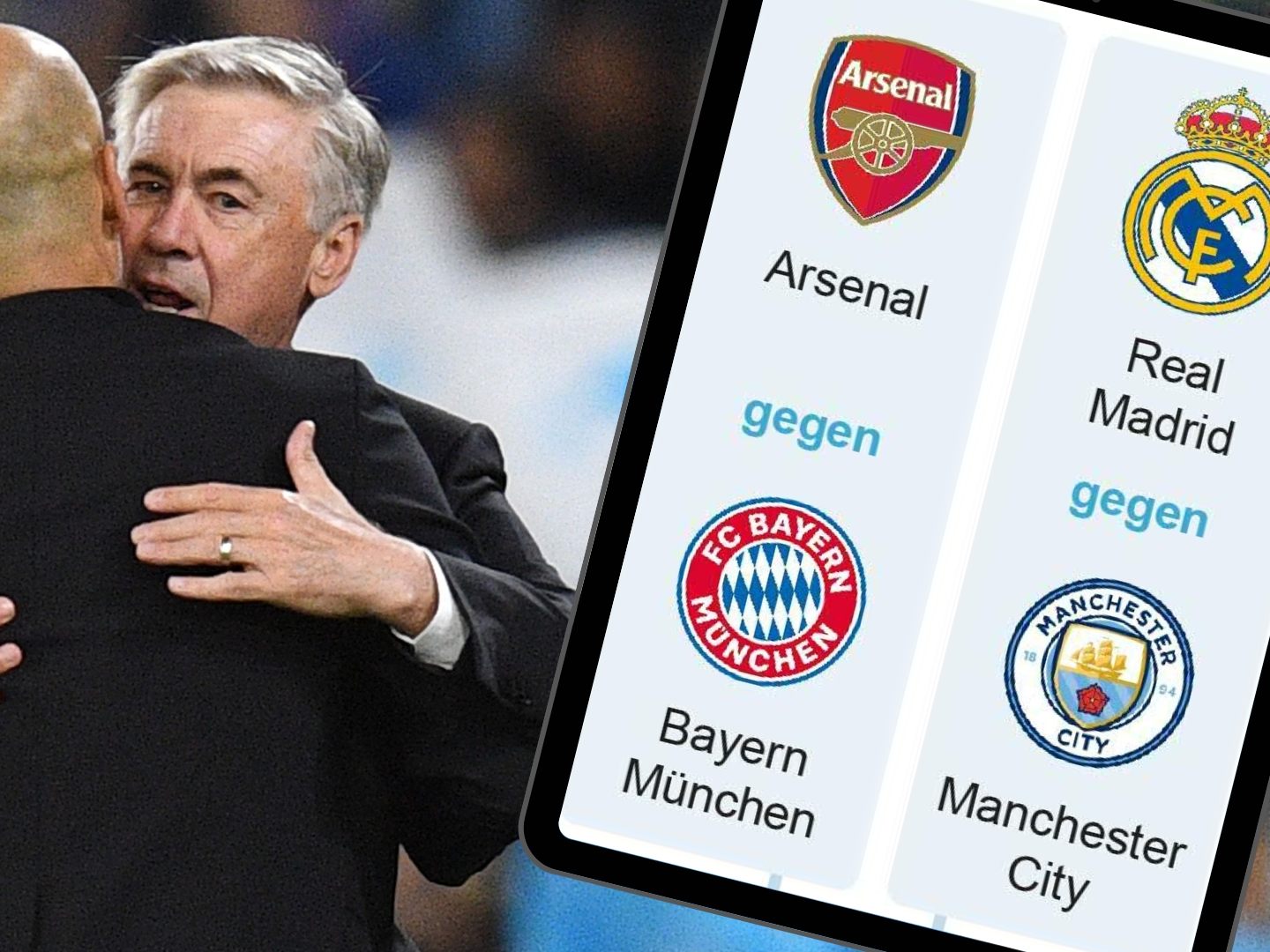 Wiedersehen von Pep Guardiola mit Carlo Ancelotti.
